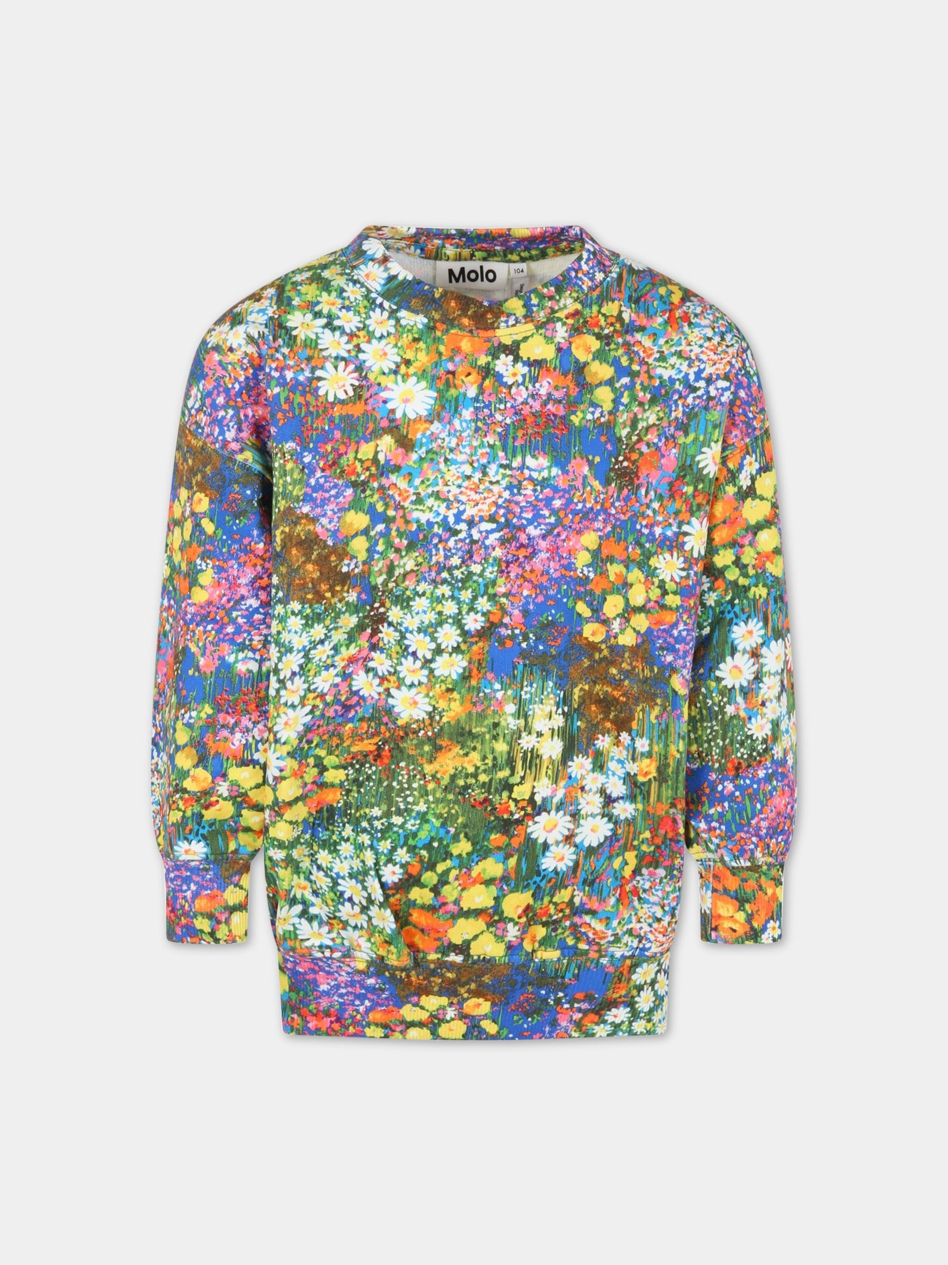 Felpa multicolor per bambina con logo,Molo,2S23J204 6745