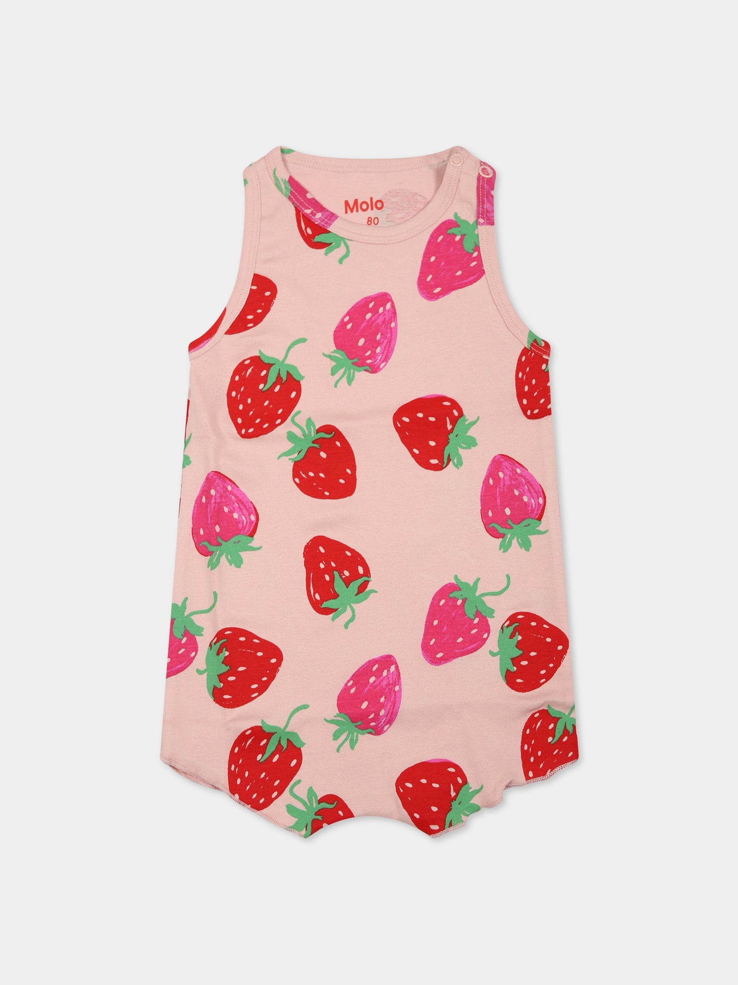 Pagliaccetto rosa per neonata con stampa fragola,Molo,4S23B302 6752