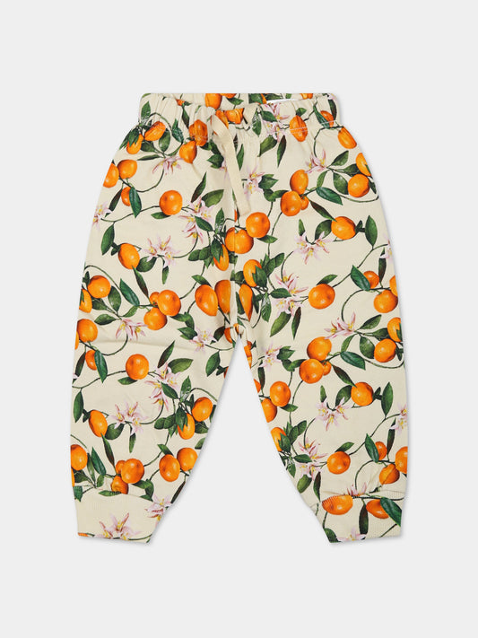 Pantaloni  multicolor per neonata con stampa mandarini,Molo,6S23I203 6813