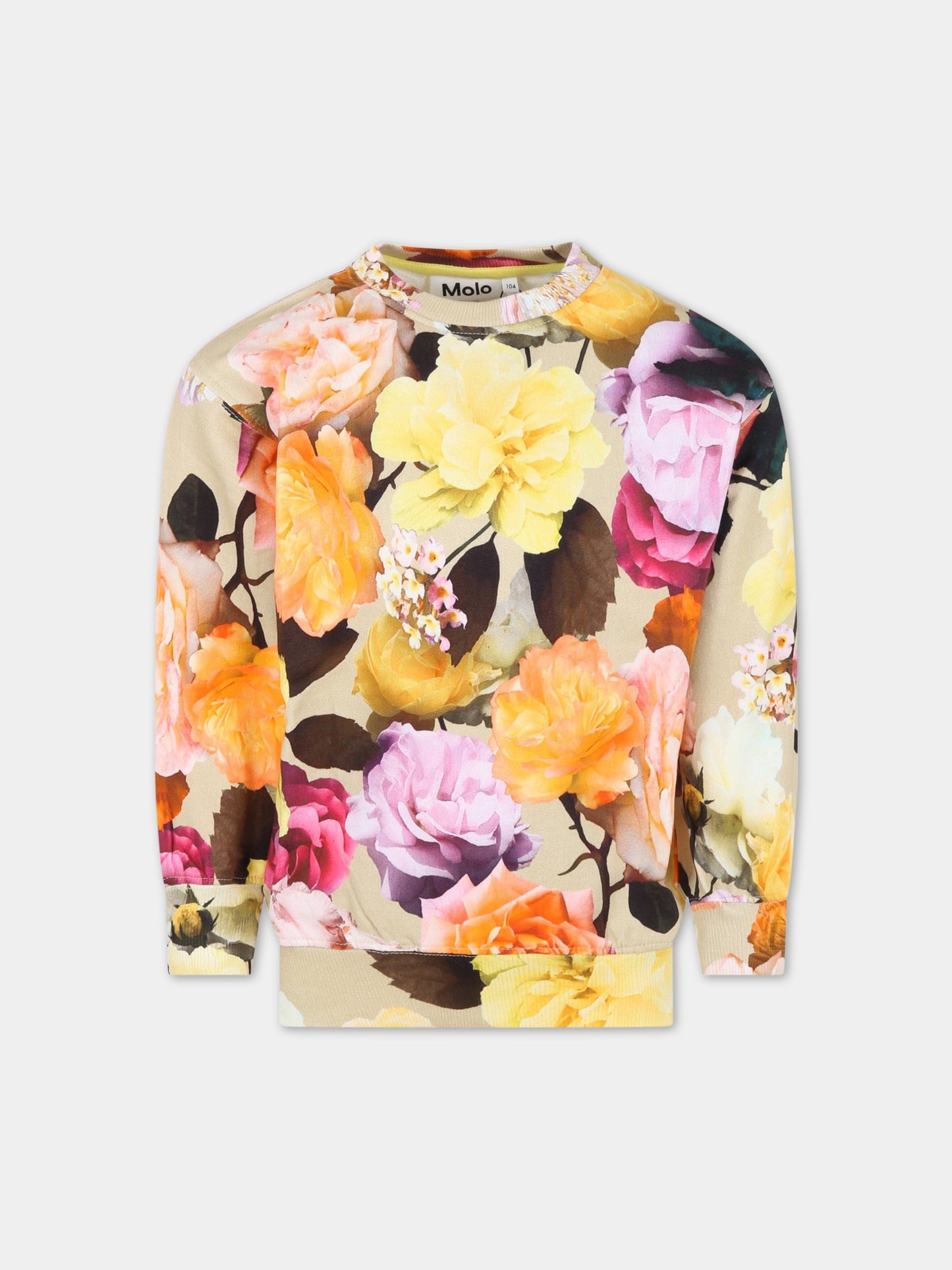 Felpa multicolor per bambina con stampa floreale,Molo,6S23J203 6740