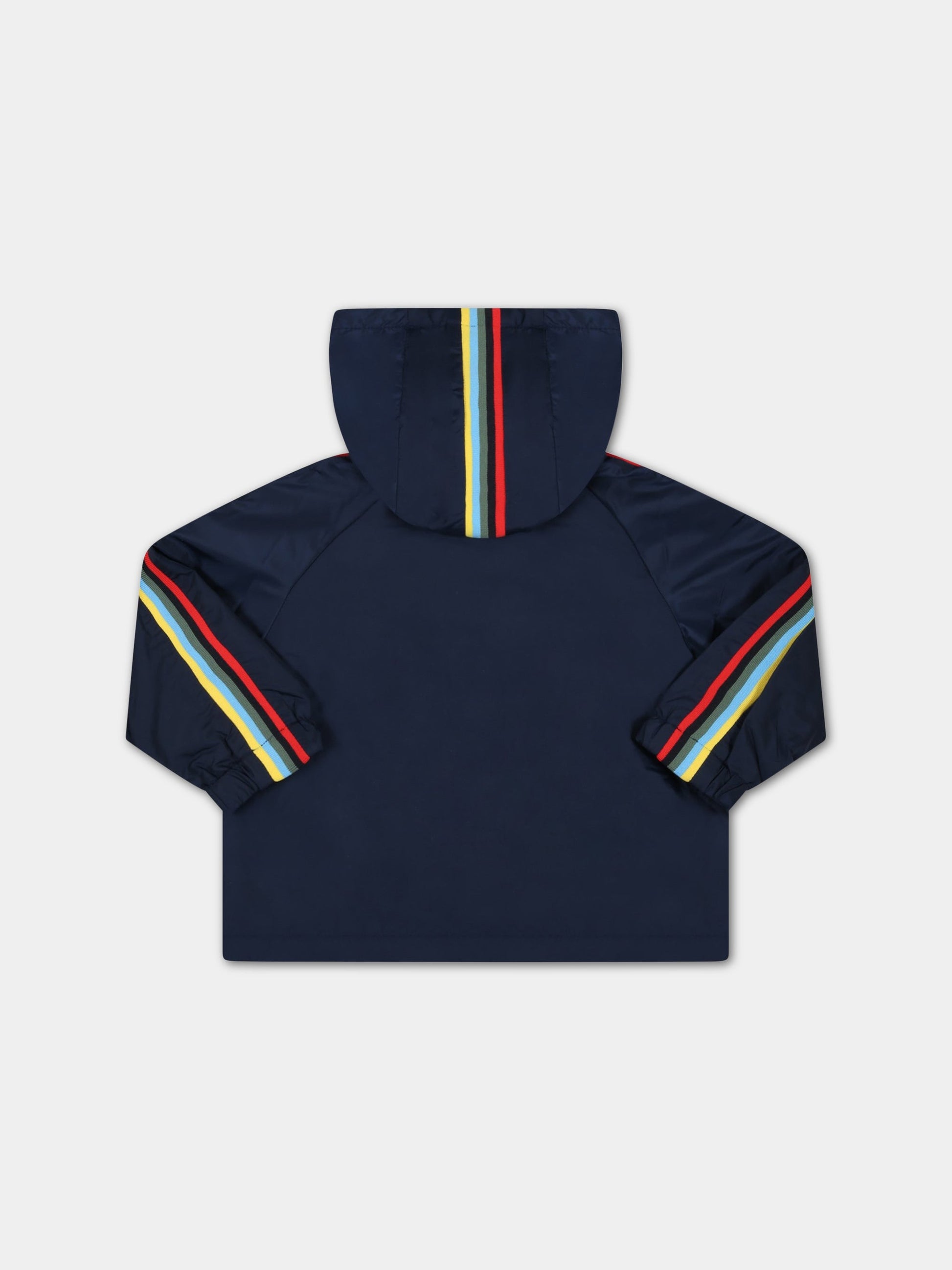 Giacca blu per neonato con verdure e logo,Paul Smith Junior,P06013 83D