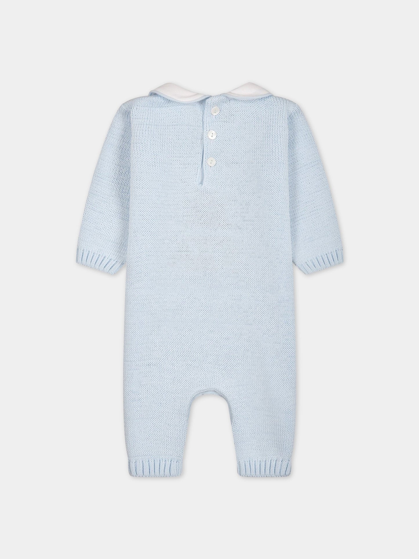 Pagliaccetto celeste per neonato con orso,Little Bear,6125 CIELO