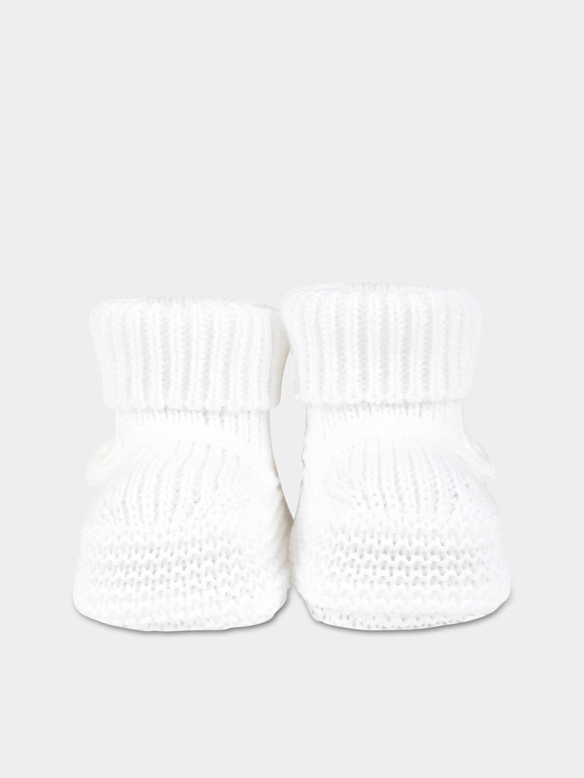 Babbucce bianche per neonati,Little Bear,6112 BIANCO/BIANCO