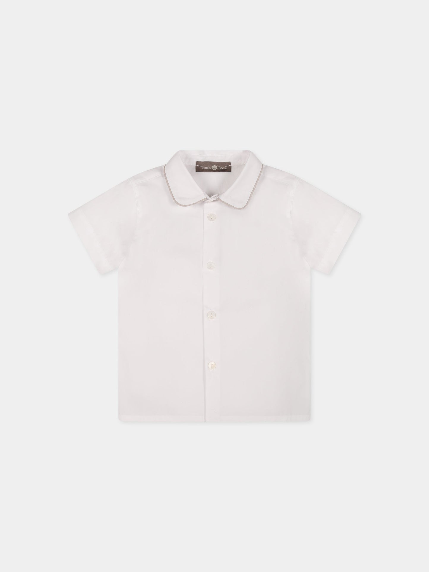 Camicia bianca per neonato,Little Bear,6209 BIANCO/CORDA