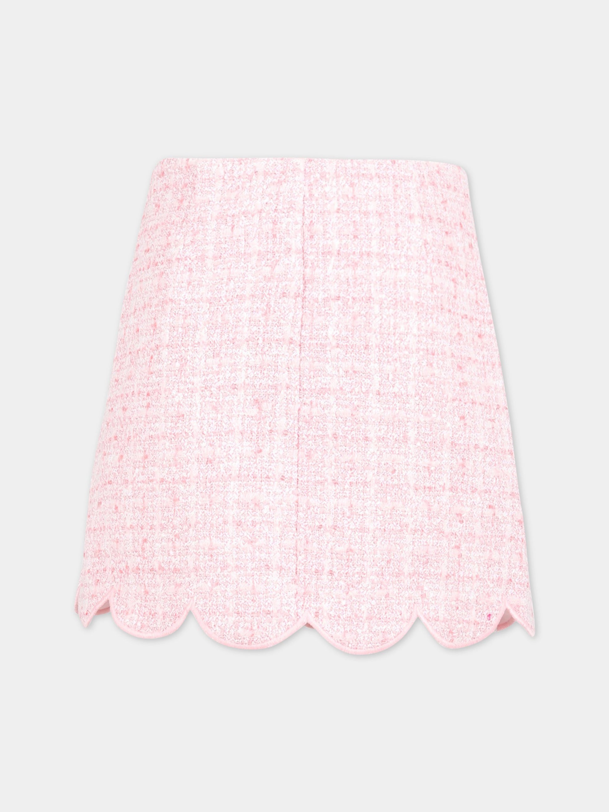 Gonna rosa per bambina con bottoni con strass,Self-portrait,RS23 712SK P 22458568