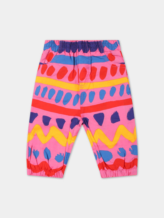 Pantaloni multicolor per neonata con disegni colorati,Stella Mccartney Kids,8Q6HL0 Z0146 999MC