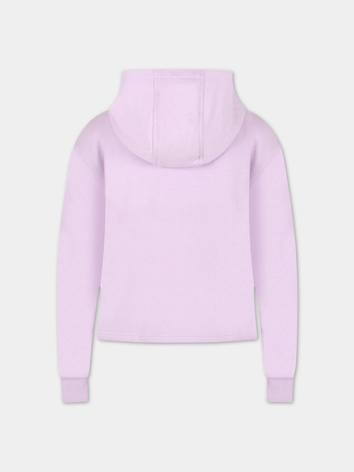 Felpa viola con cappuccio per bambina con logo,Lanvin Petite,N15090 933