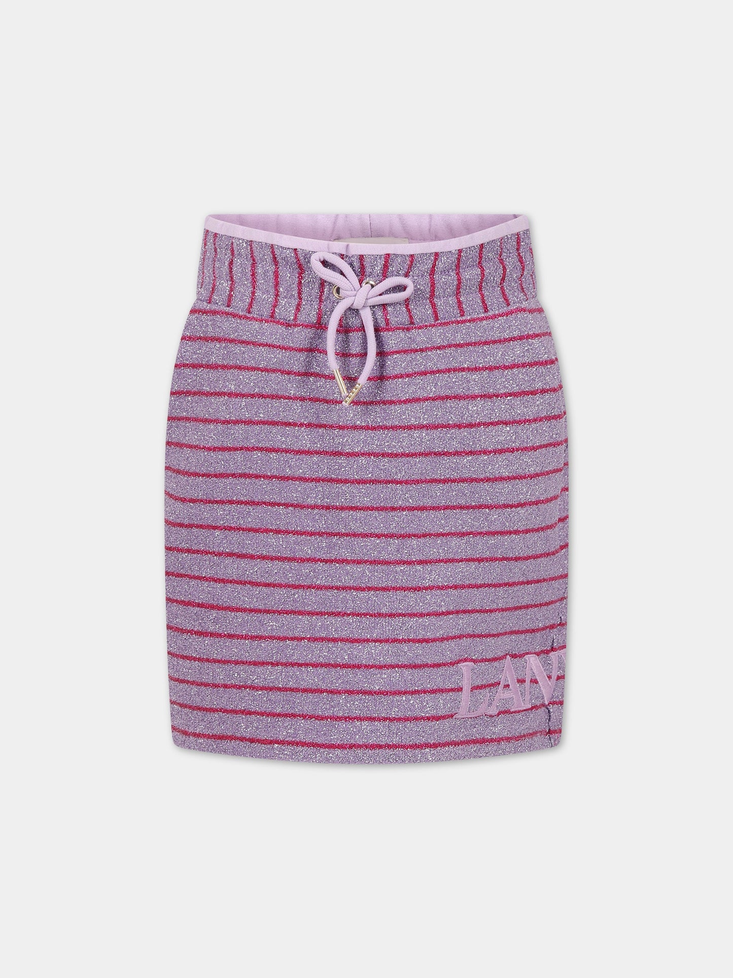 Gonna viola per bambina con logo,Lanvin Petite,N13022 933