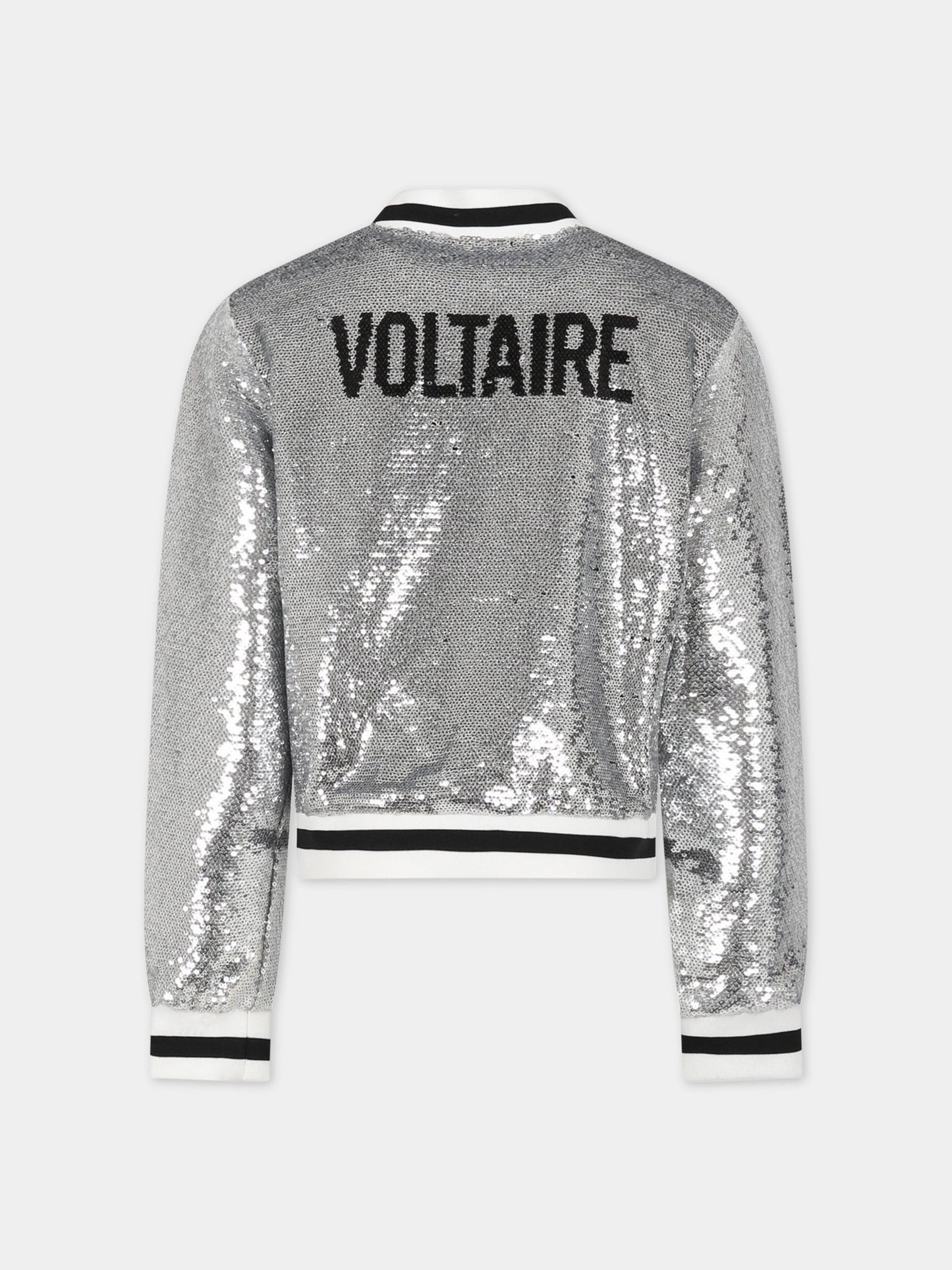 Giacca argentata con paillettes per bambina,Zadig & Voltaire Kids,X16104 016