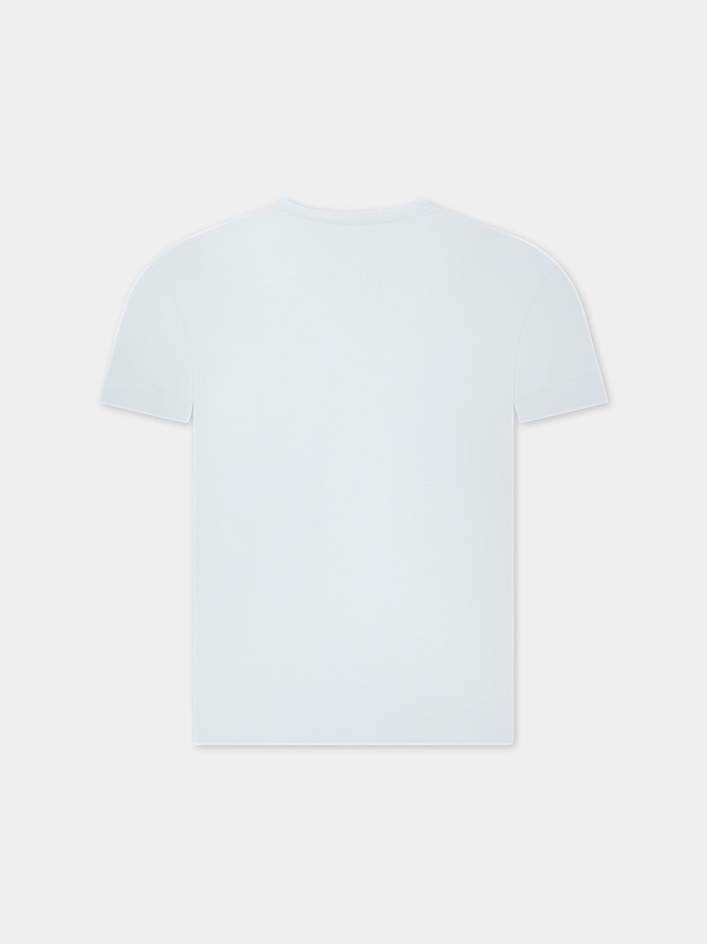 T-shirt celeste per bambina con logo nero,Zadig & Voltaire Kids,X15384 77N