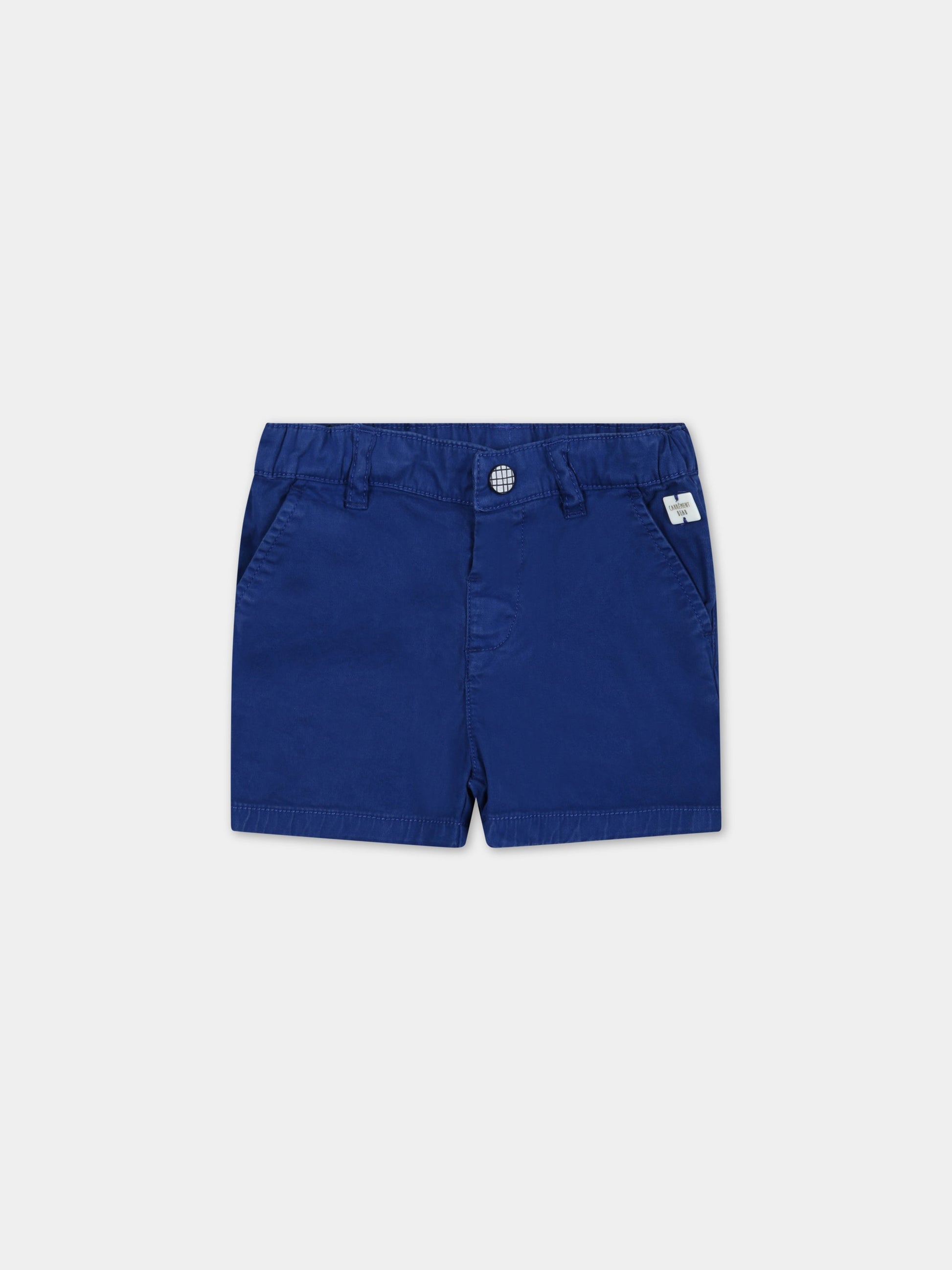 Shorts blu per neonato con patch logato,Carrement Beau,Y04154 830