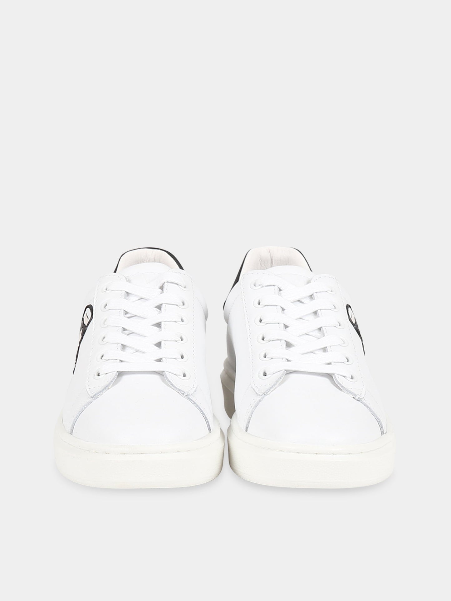 Sneakers bianco per bambini con patch Karl Lagerfeld e logo,Karl Lagerfeld Kids,Z29059 10B