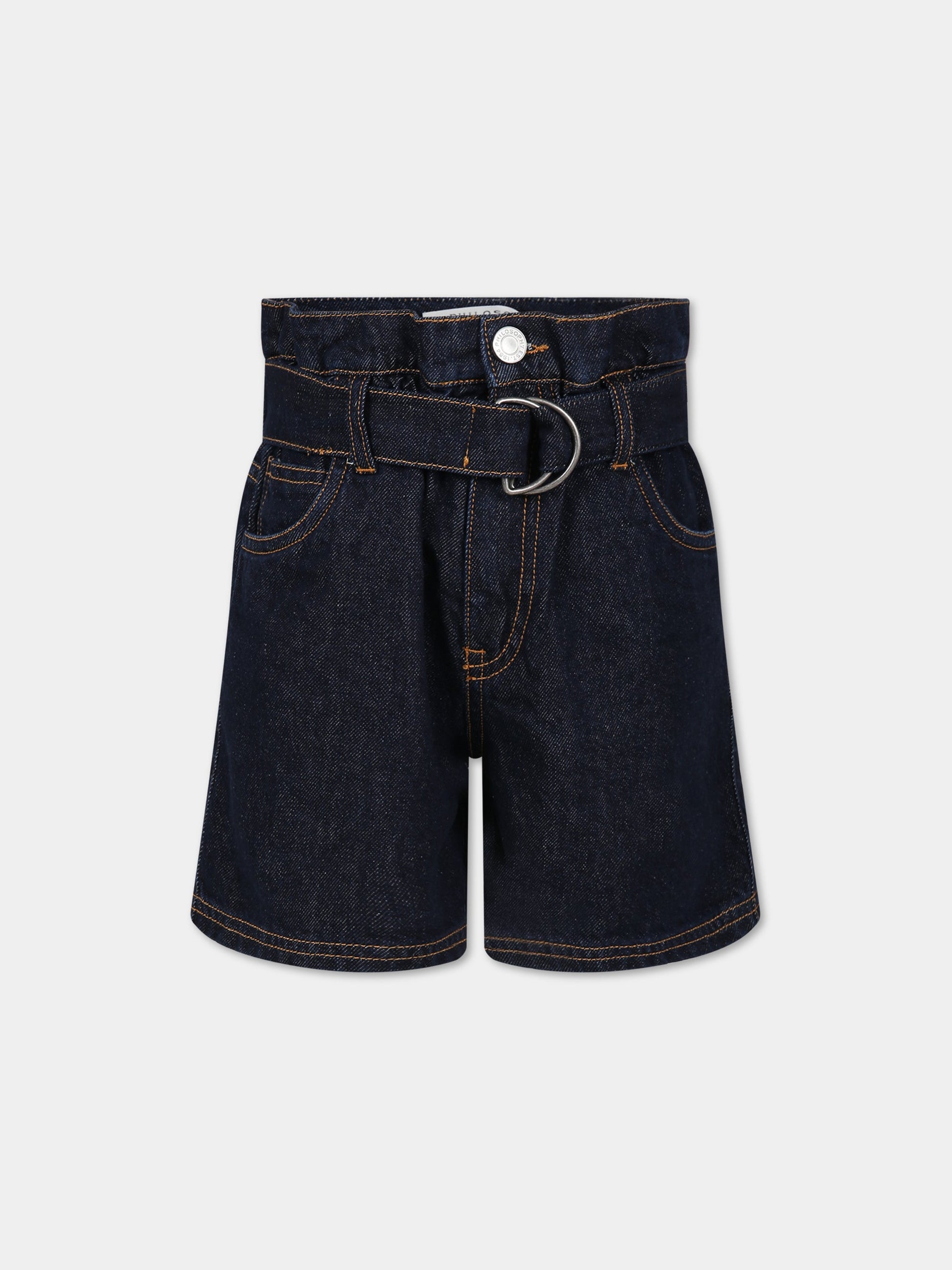 Shorts blu per bambina con logo,Philosophy,PJBE68 DF007 4020