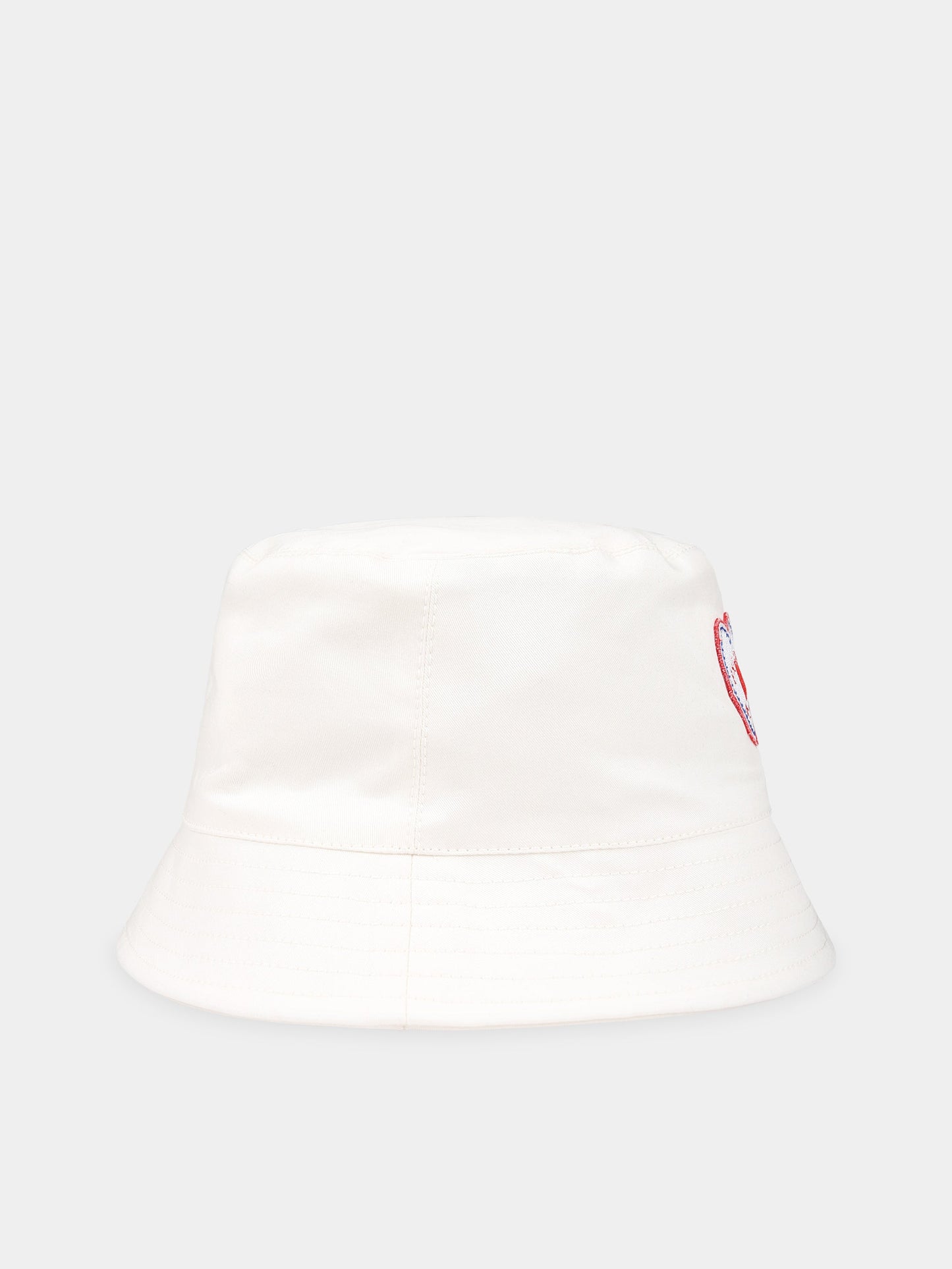 Cloche bianco per bambina con patch cuore e logo,Philosophy,PJCP29 CE234 0001