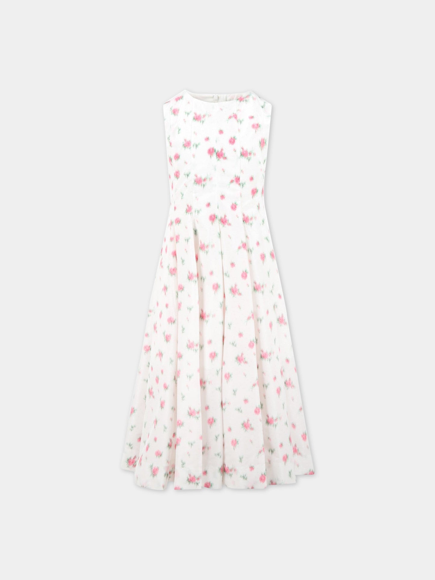 Vestito bianco per bambina con stampa floreale,Philosophy,PJAB242 TF37 0010