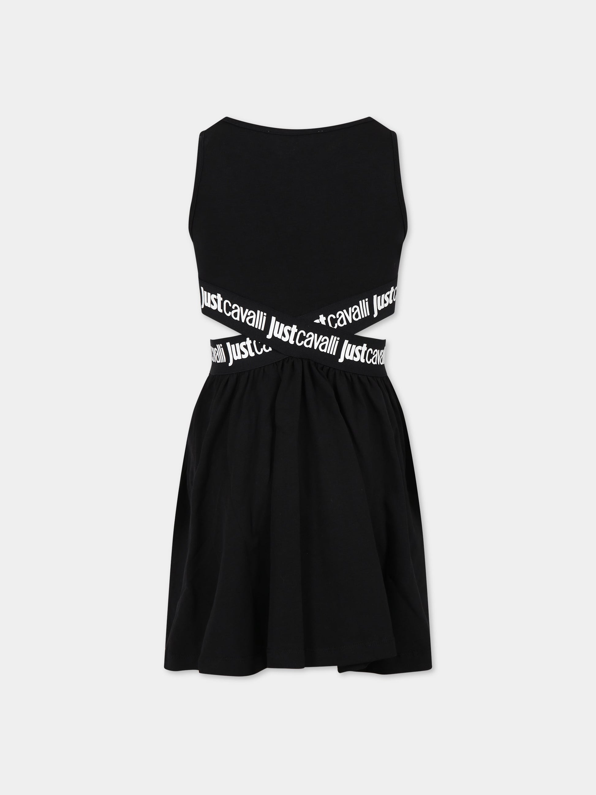 Vestito nero per bambina con logo,Just Cavalli,JFAB004 JE95 N004