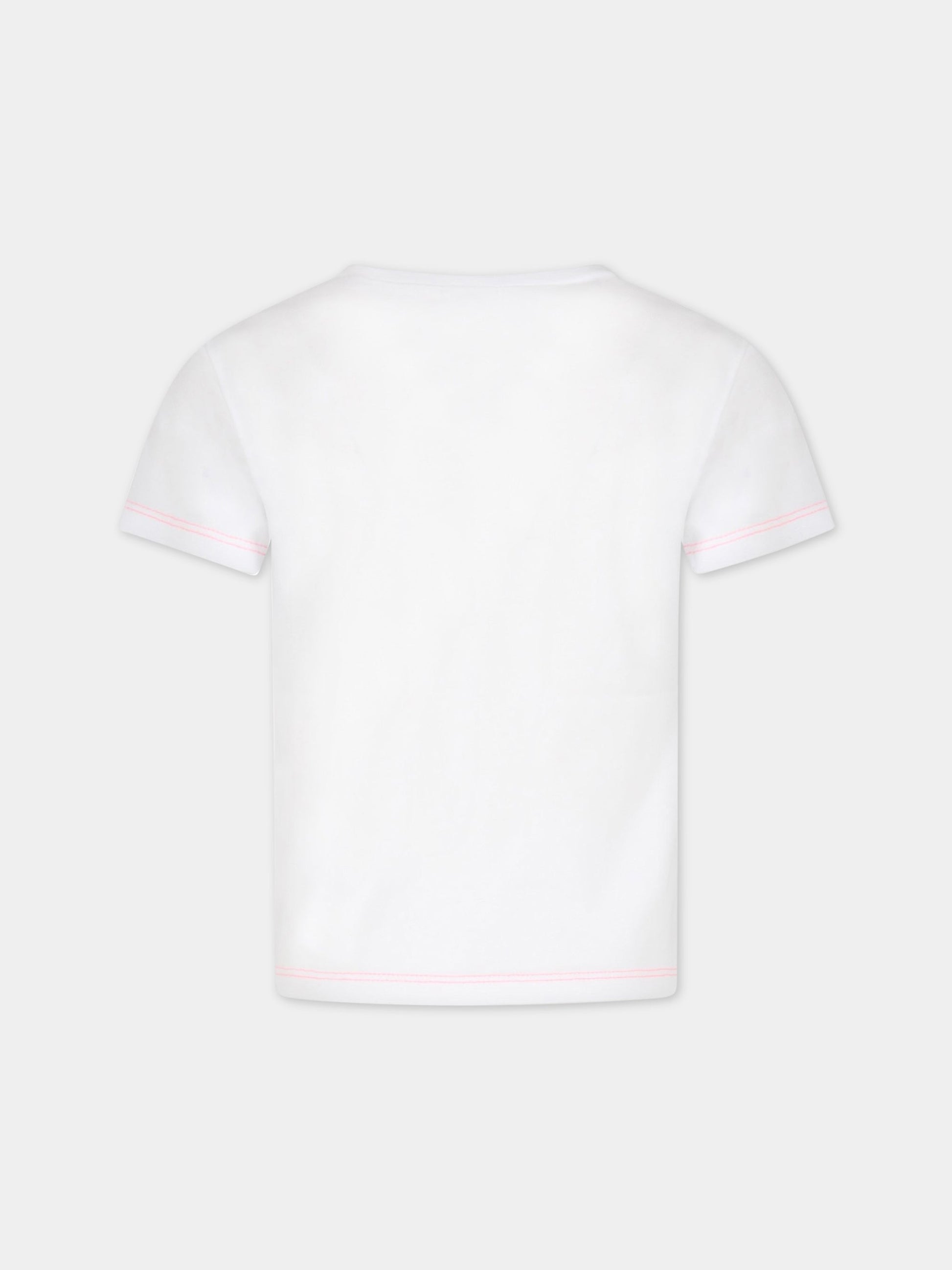 T-shirt bianca per bambina con farfalla,Billieblush,U15B09 10P