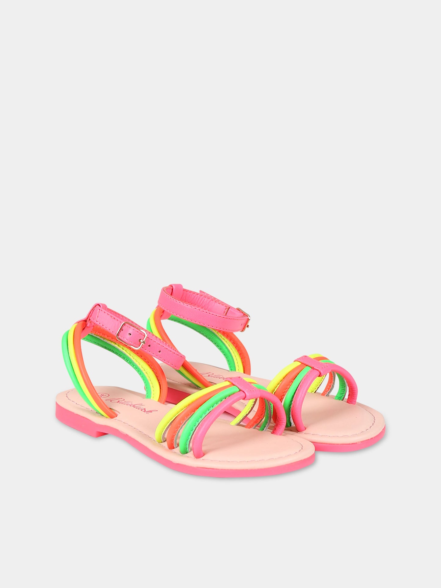 Sandali multicolor per bambina con dettagli fluo,Billieblush,U19346 Z41
