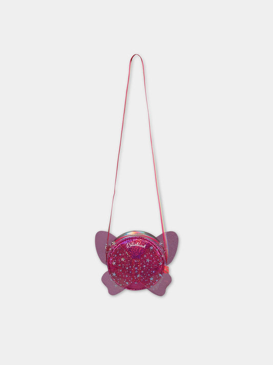 Borsa multicolor per bambina con farfalla e logo,Billieblush,U10531 47A