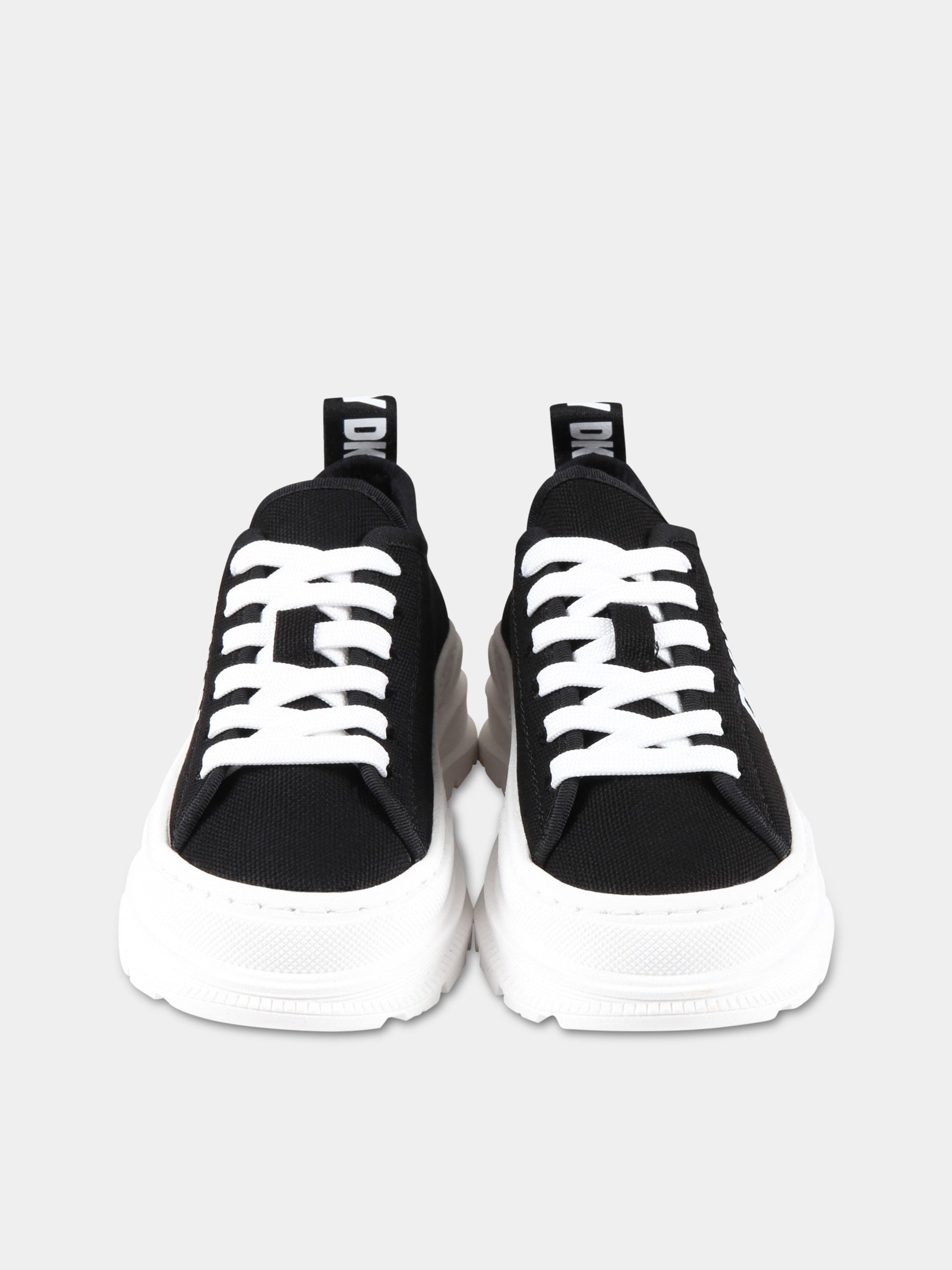 Sneakers nere per bambina con logo bianco,Dkny,D39107 09B