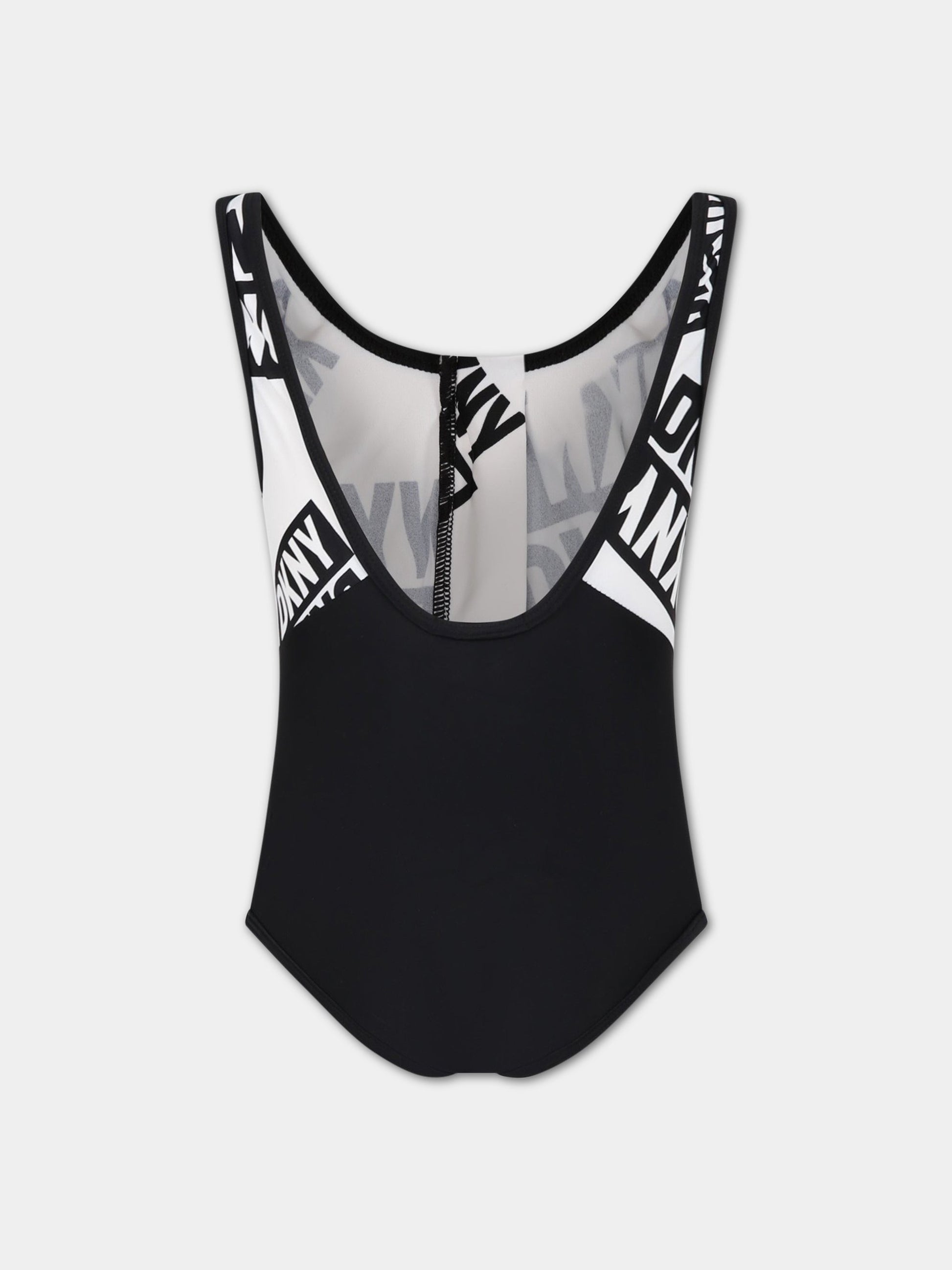 Costume multicolor intero per bambina con logo,Dkny,D37114 N50