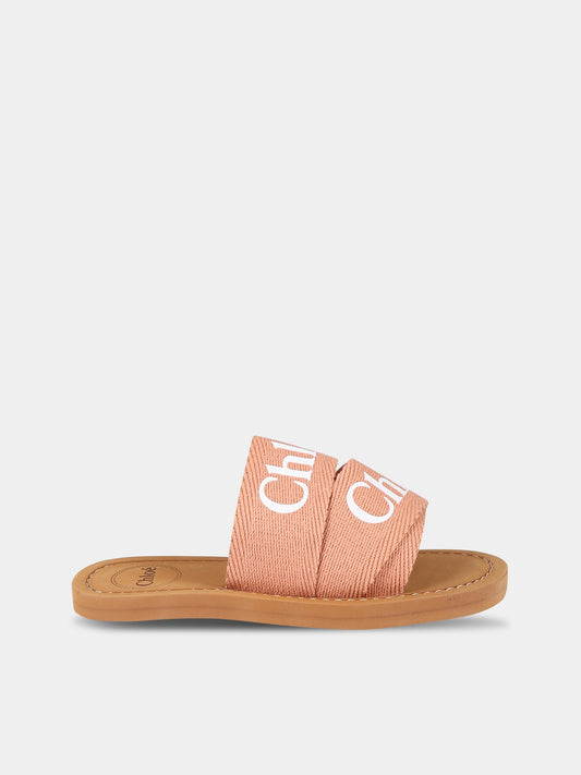 Sandali marrone per bambina con logo,Chloé Kids,C19174 311