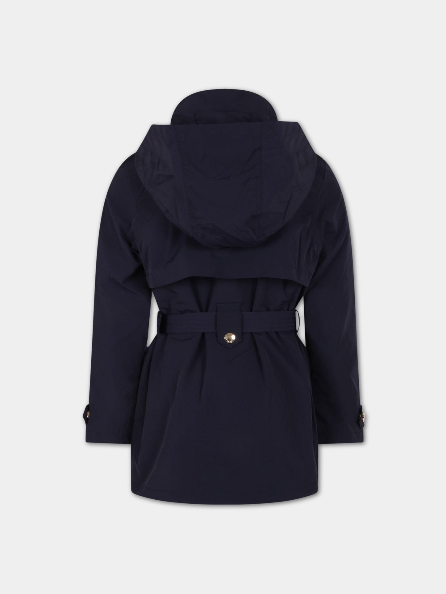 Parka blu per bambina con logo,Chloé Kids,C16433 859