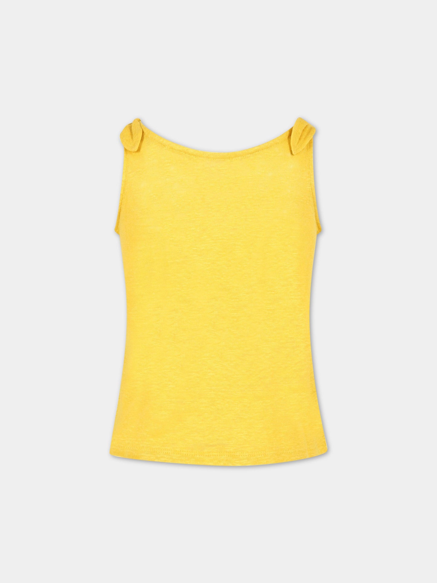 T-shirt gialla per bambina con logo,Chloé Kids,C15D94 588