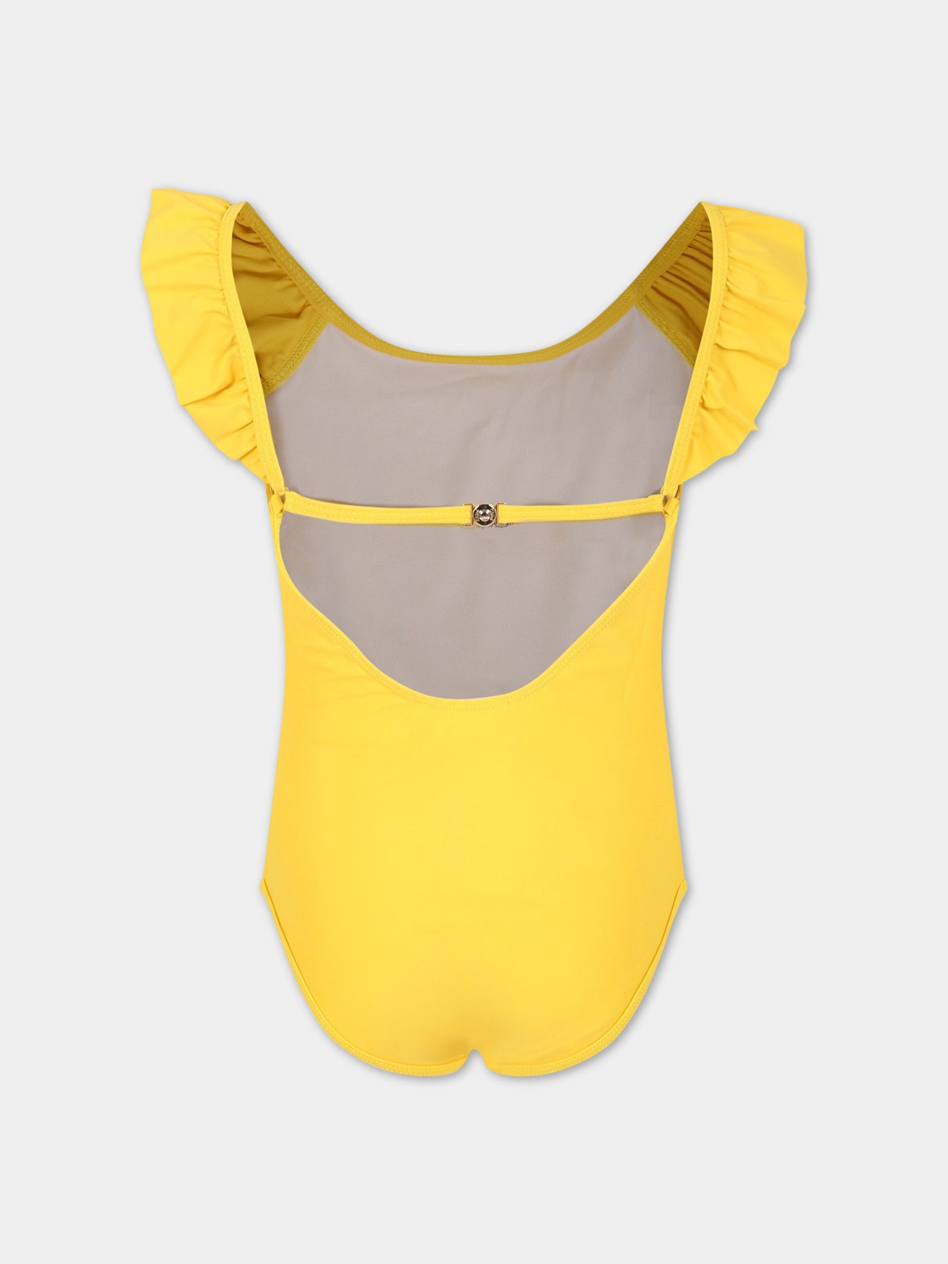 Costume giallo intero per bambina con logo,Chloé Kids,C17111 588