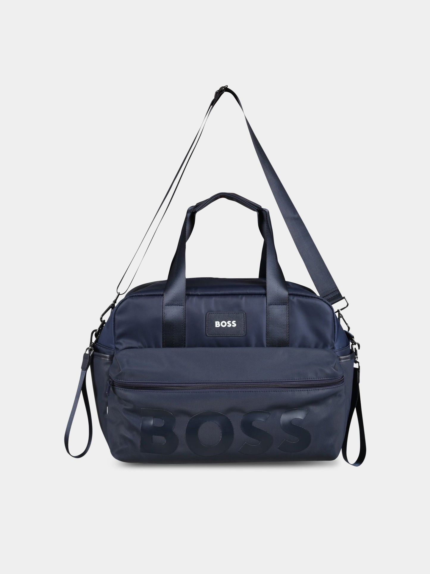 Borsa-mamma blu per neonato con patch logato,Boss,J90309  849