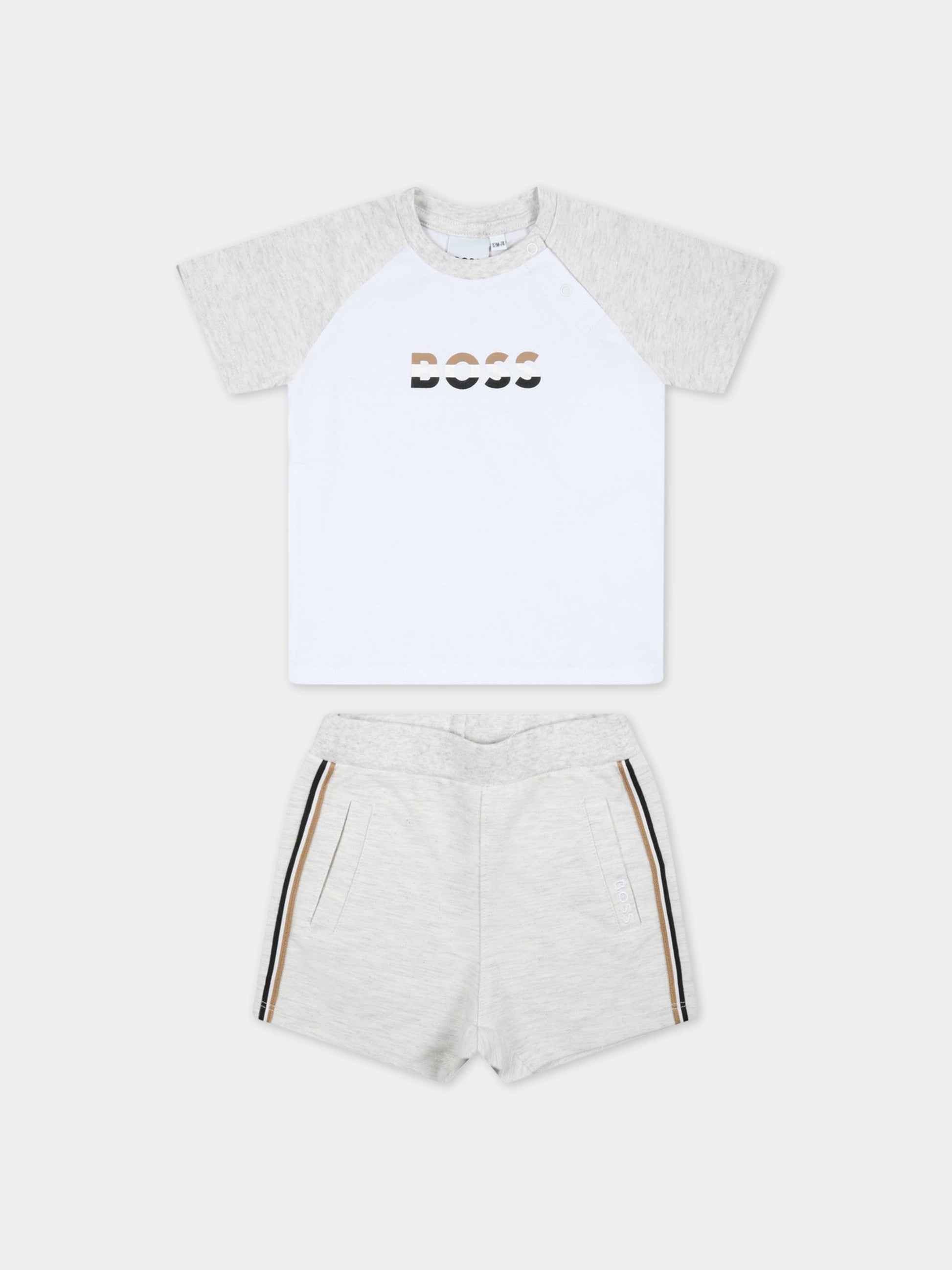 Completo multicolor per neonato con logo,Boss,J98408 A10