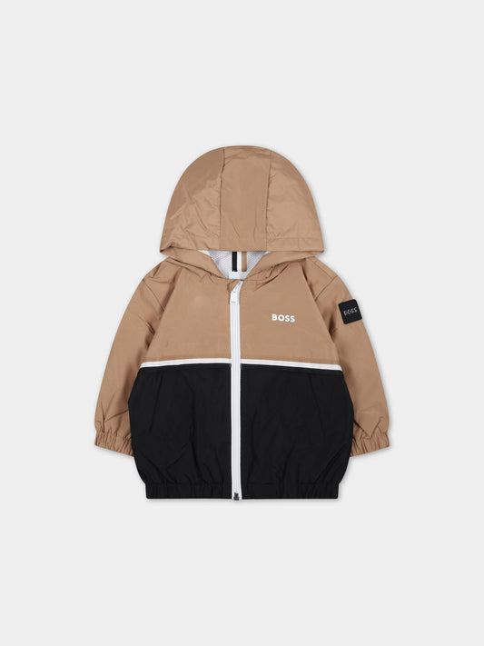 Giacca multicolor a vento per neonato con logo,Boss,J06261 09B