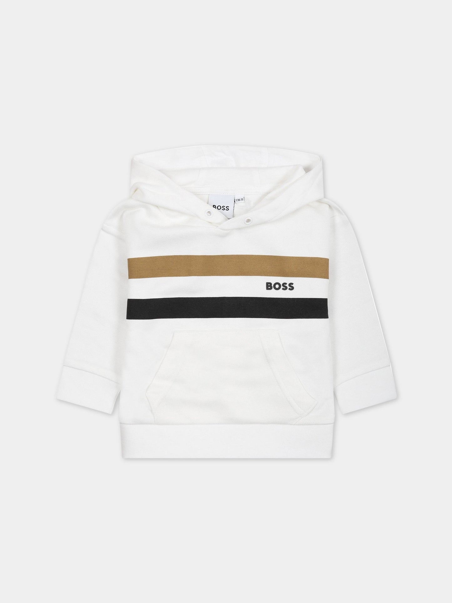 Felapa bianca per neonato con logo,Boss,J05998 10P