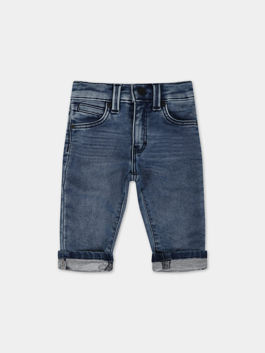 Jeans blu per neonato con logo,Boss,J04470 Z03