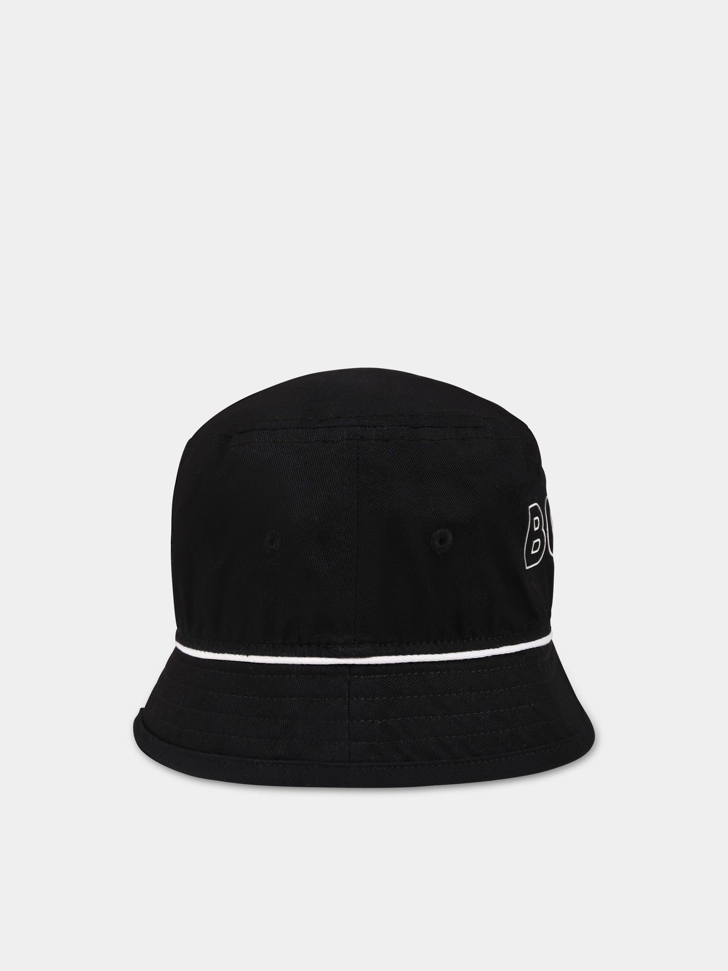 Cloche nera per neonato con logo,Boss,J01143 09B