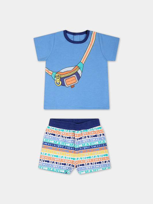 Completo multicolor per neonato con stampa e logo,Little Marc Jacobs,W98162 784