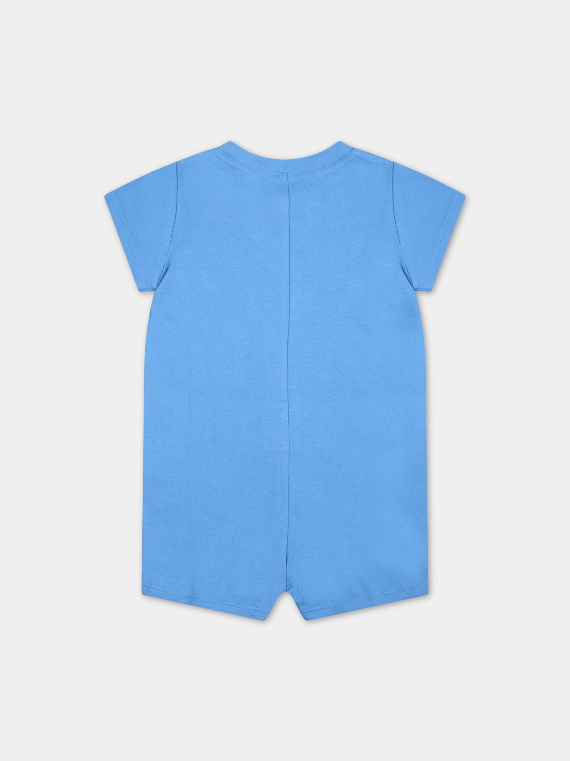 Pagliaccetto celeste per neonato con logo bianco,Little Marc Jacobs,W94078 784