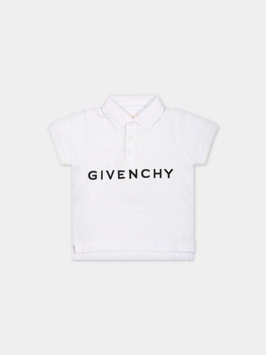 T-shirt bianca per neonato con iconico logo,Givenchy Kids,H05252 10P