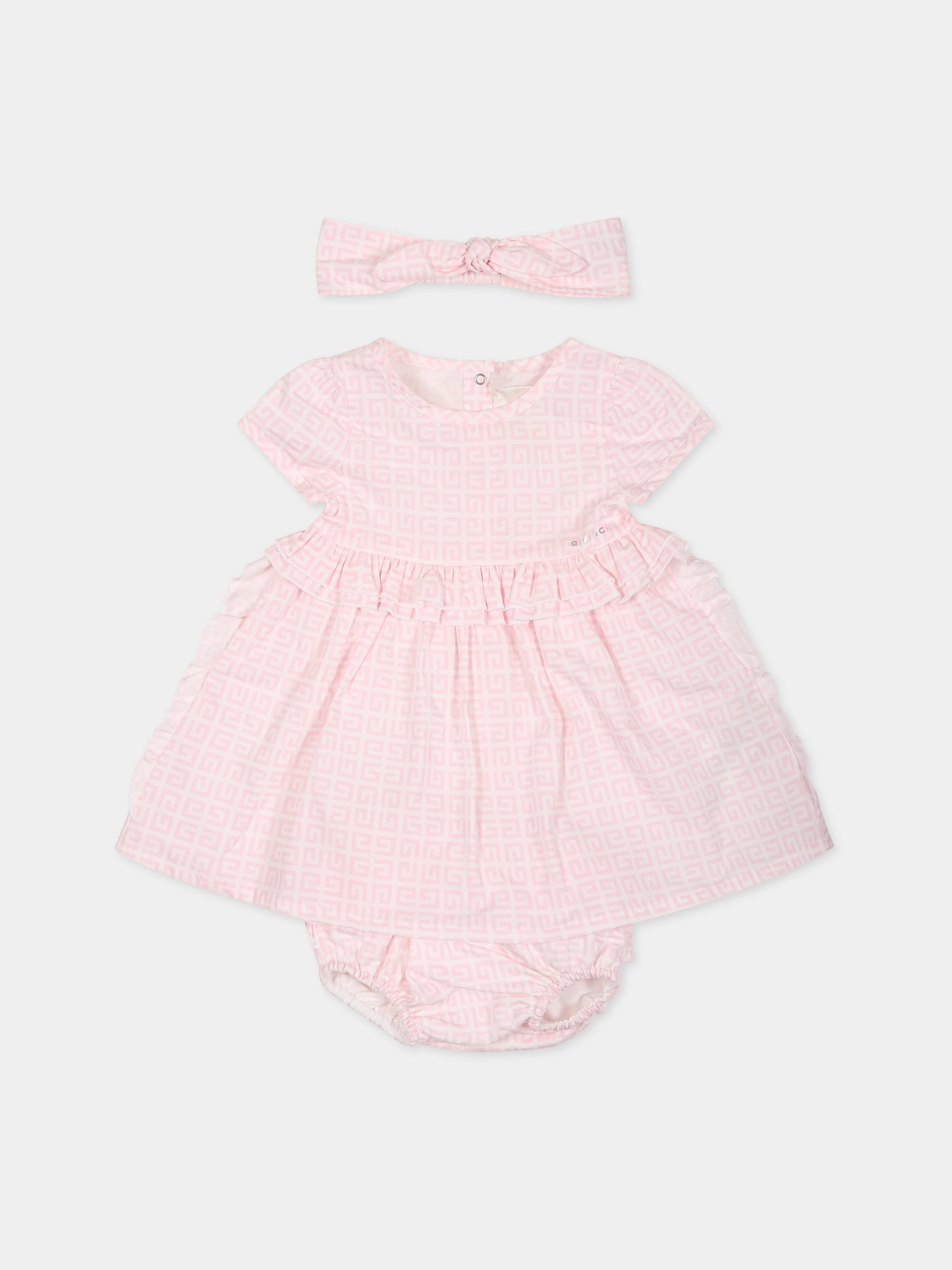 Completo rosa per neonata con motivo 4G,Givenchy Kids,H98168 44Z