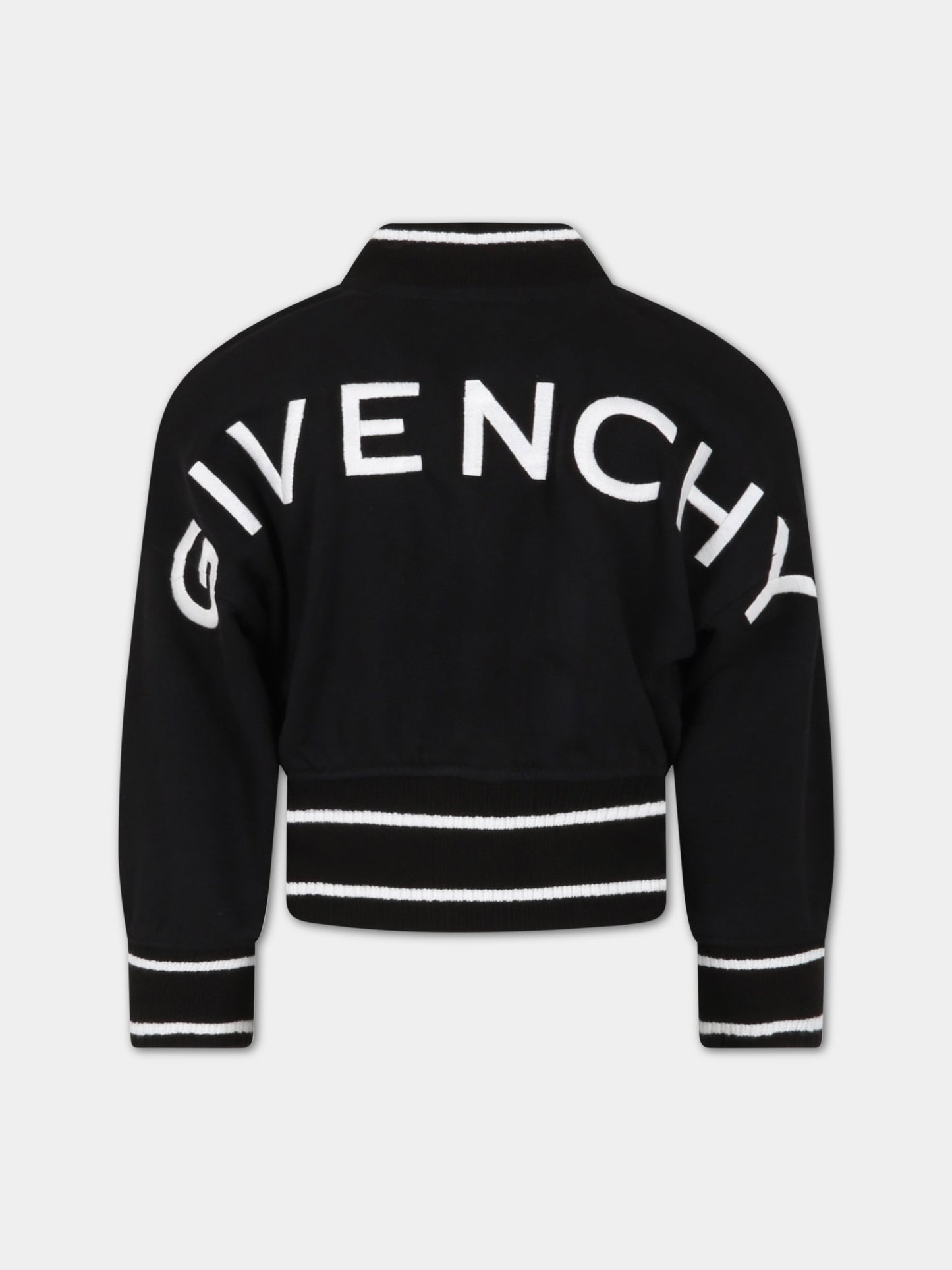 Bomber nero per bambina con logo,Givenchy Kids,H15313 09B