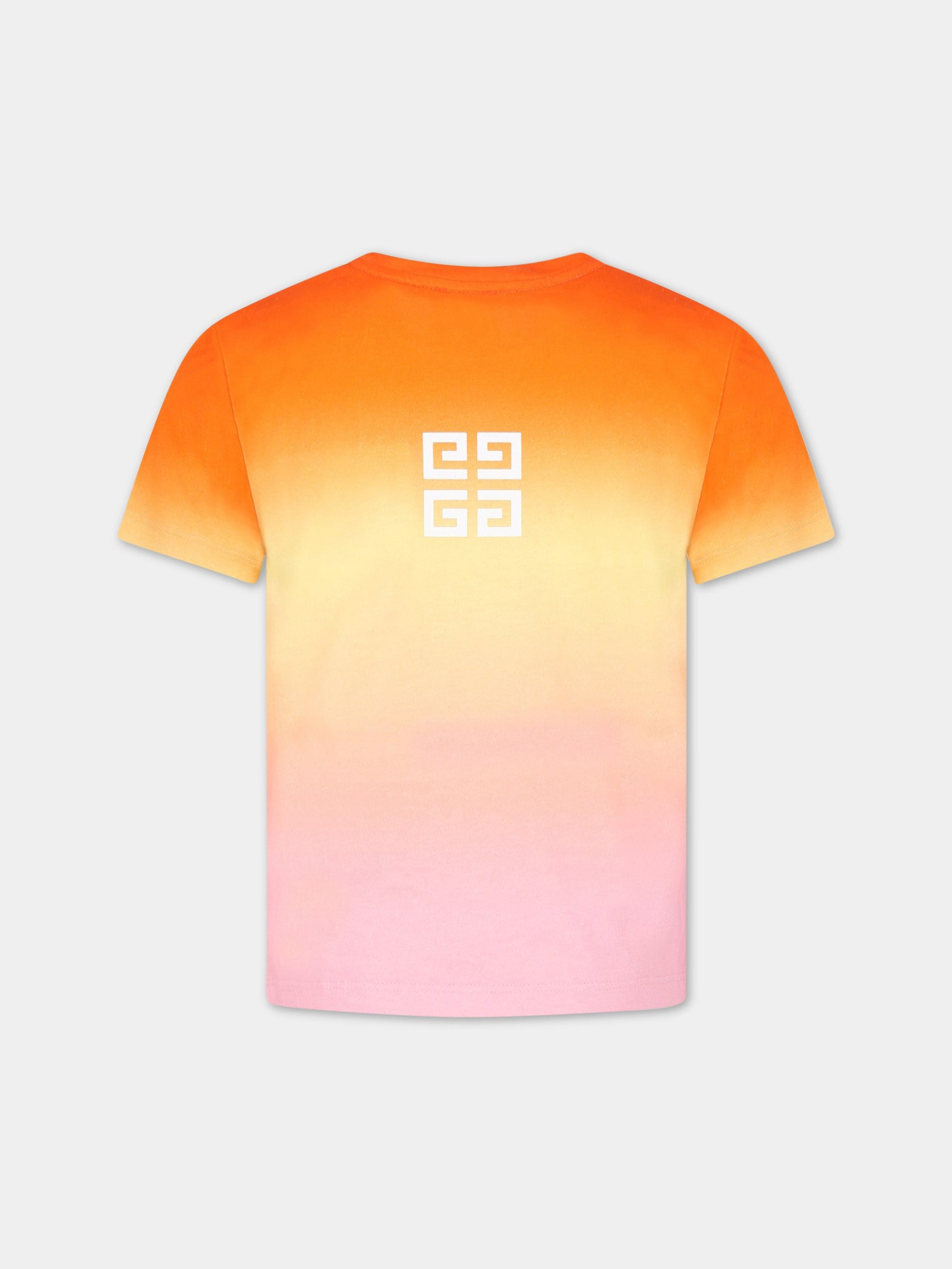 T-shirt multicolor per bambina con logo,Givenchy Kids,H15305 Z40