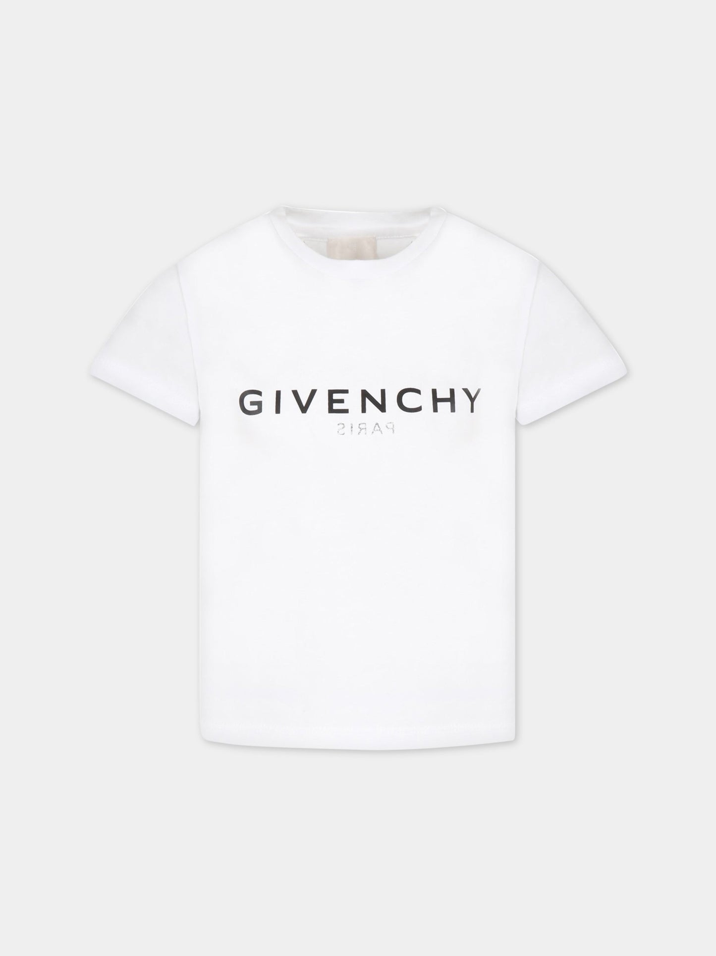 T-shirt bianca per bambini con logo nero,Givenchy Kids,H15296 10P