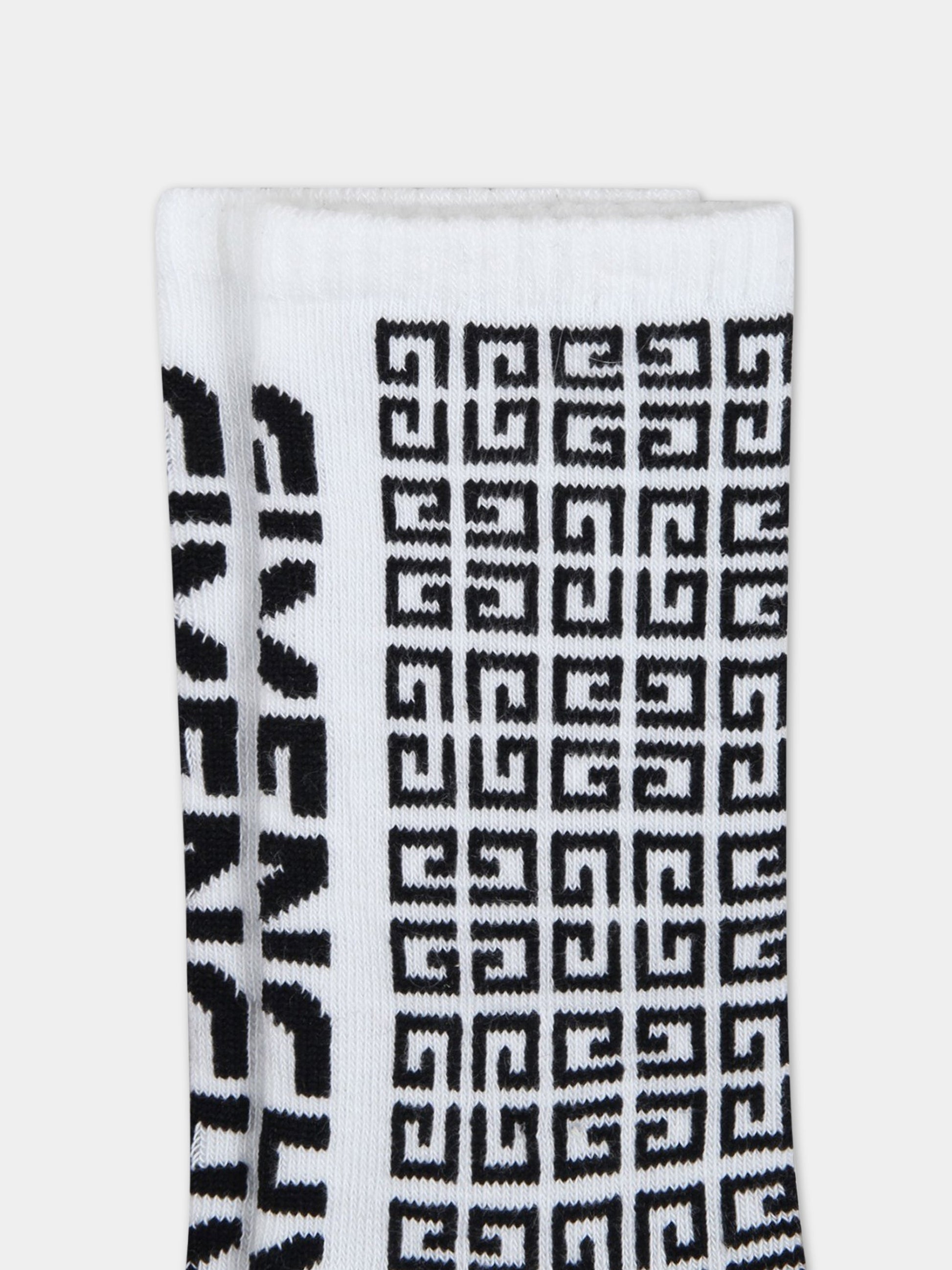 Calze bianche per bambino con logo nero,Givenchy Kids,H20069 10P