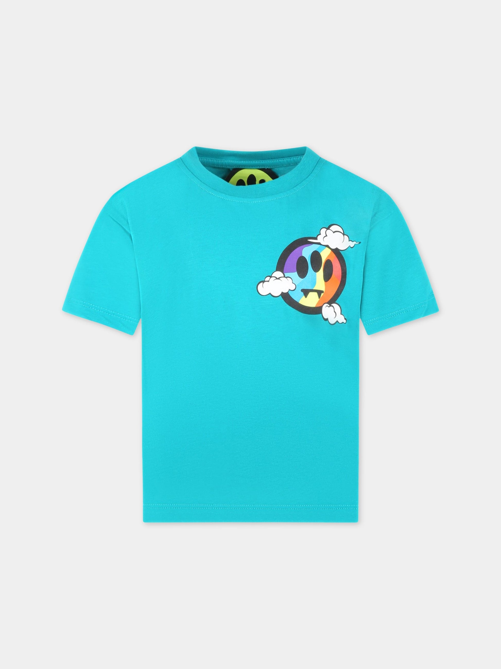 T-shirt verde per bambini con logo e smile,Barrow,032925 923