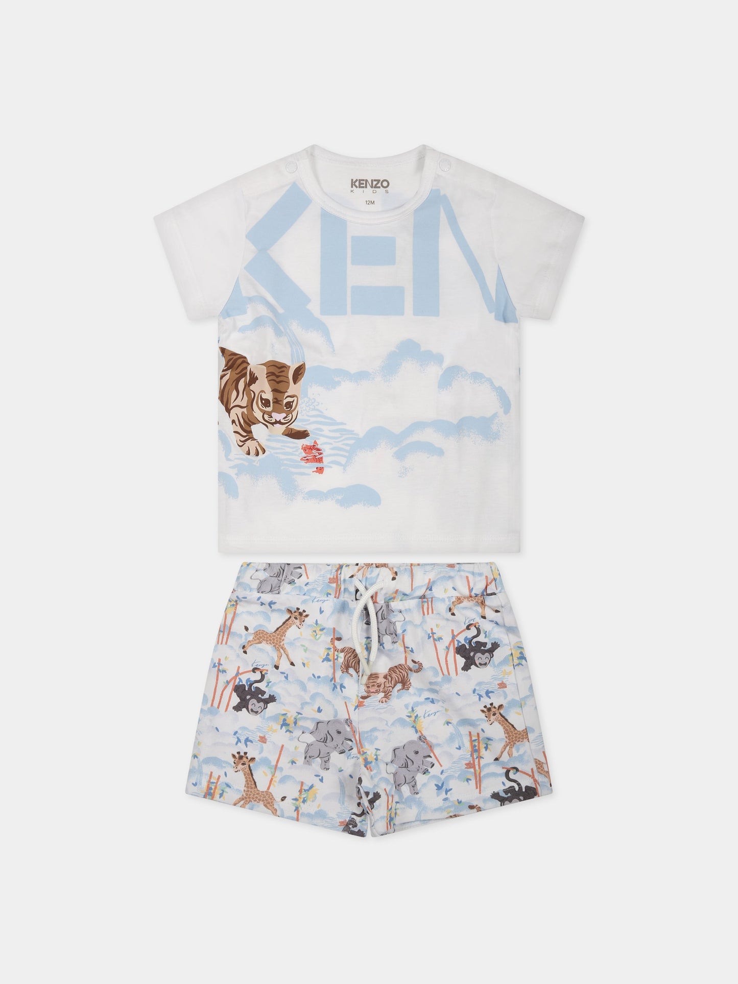 Completo multicolor per neonato con logo e stampa,Kenzo Kids,K98101 10P