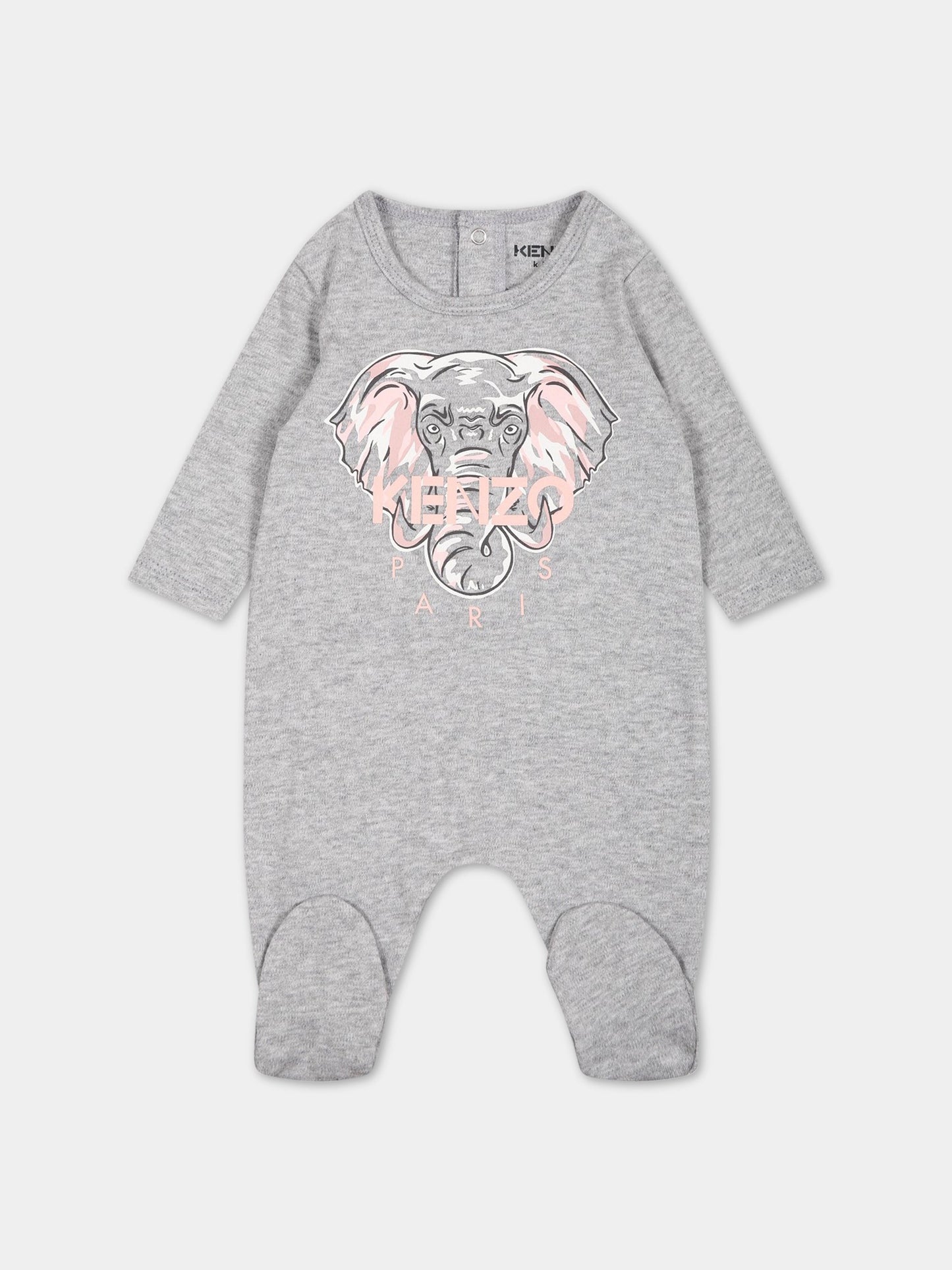Set multicolor per neonata con logo e  elefante,Kenzo Kids,K98111 A41