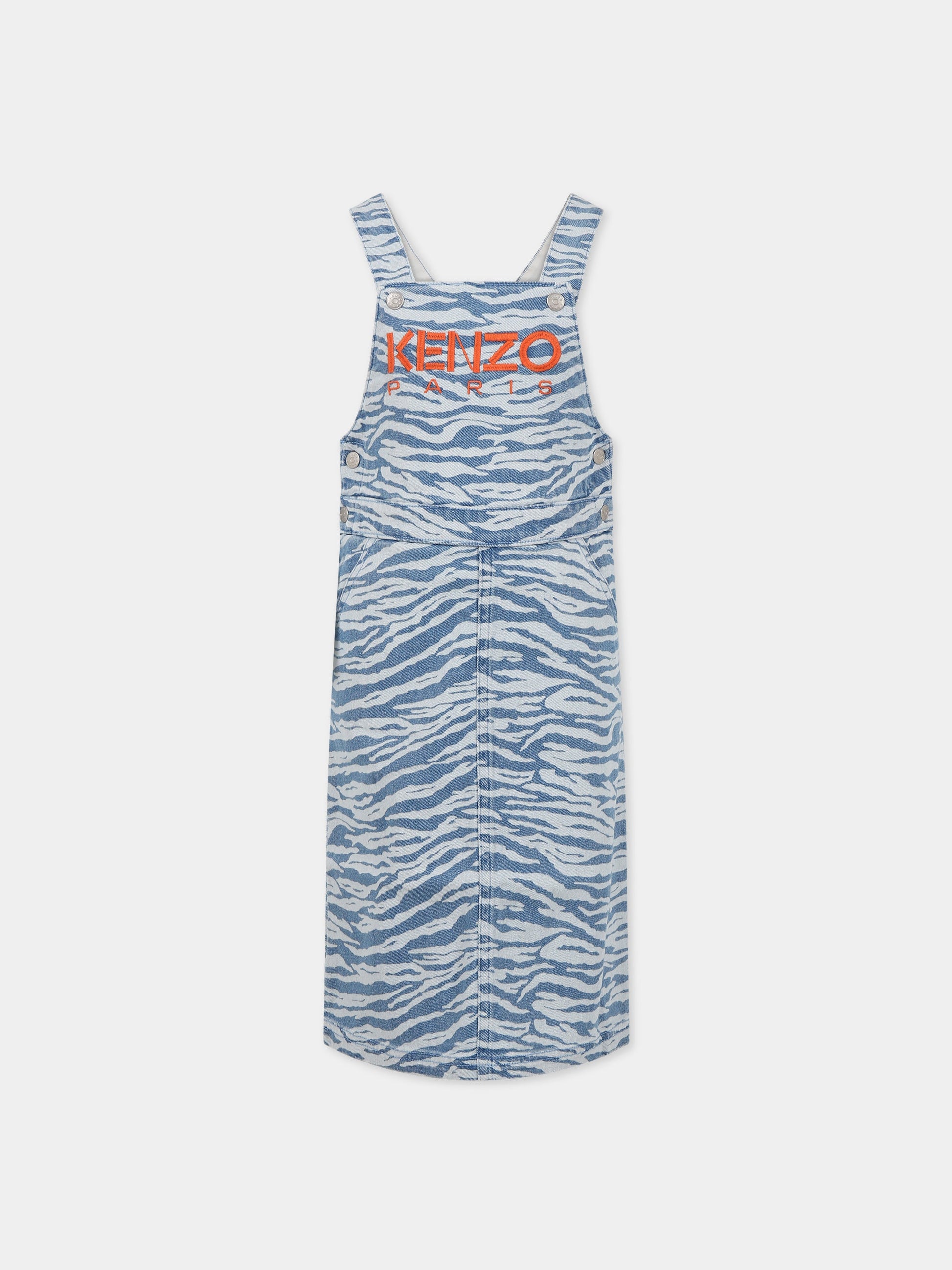 Completo multicolor per bambina con stampa tigre e logo,Kenzo Kids,K18003 78G