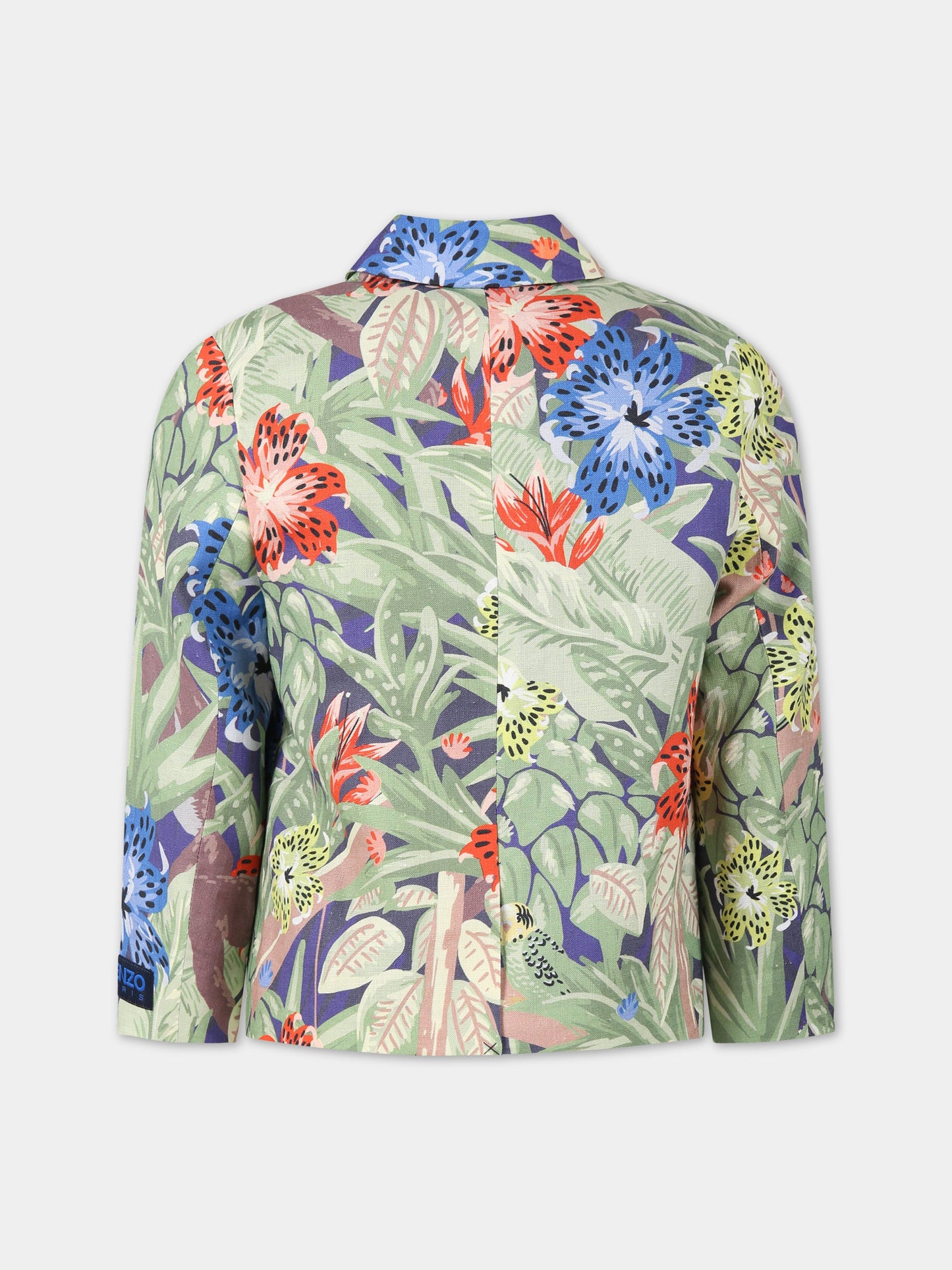 Giacca multicolor per bambino con stampa giungla e logo,Kenzo Kids,K26095 857