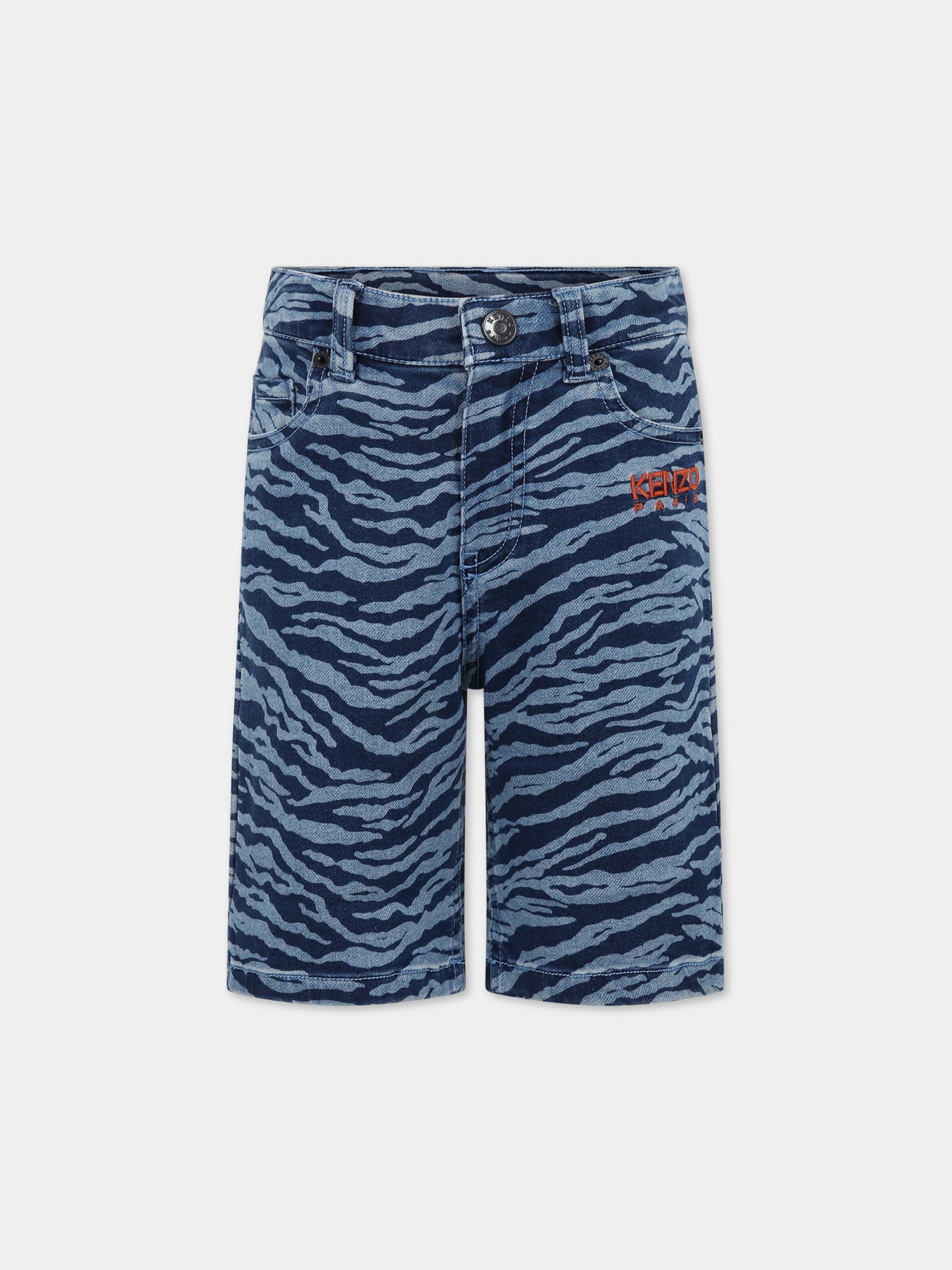 Short blu per bambino con logo,Kenzo Kids,K24309 805