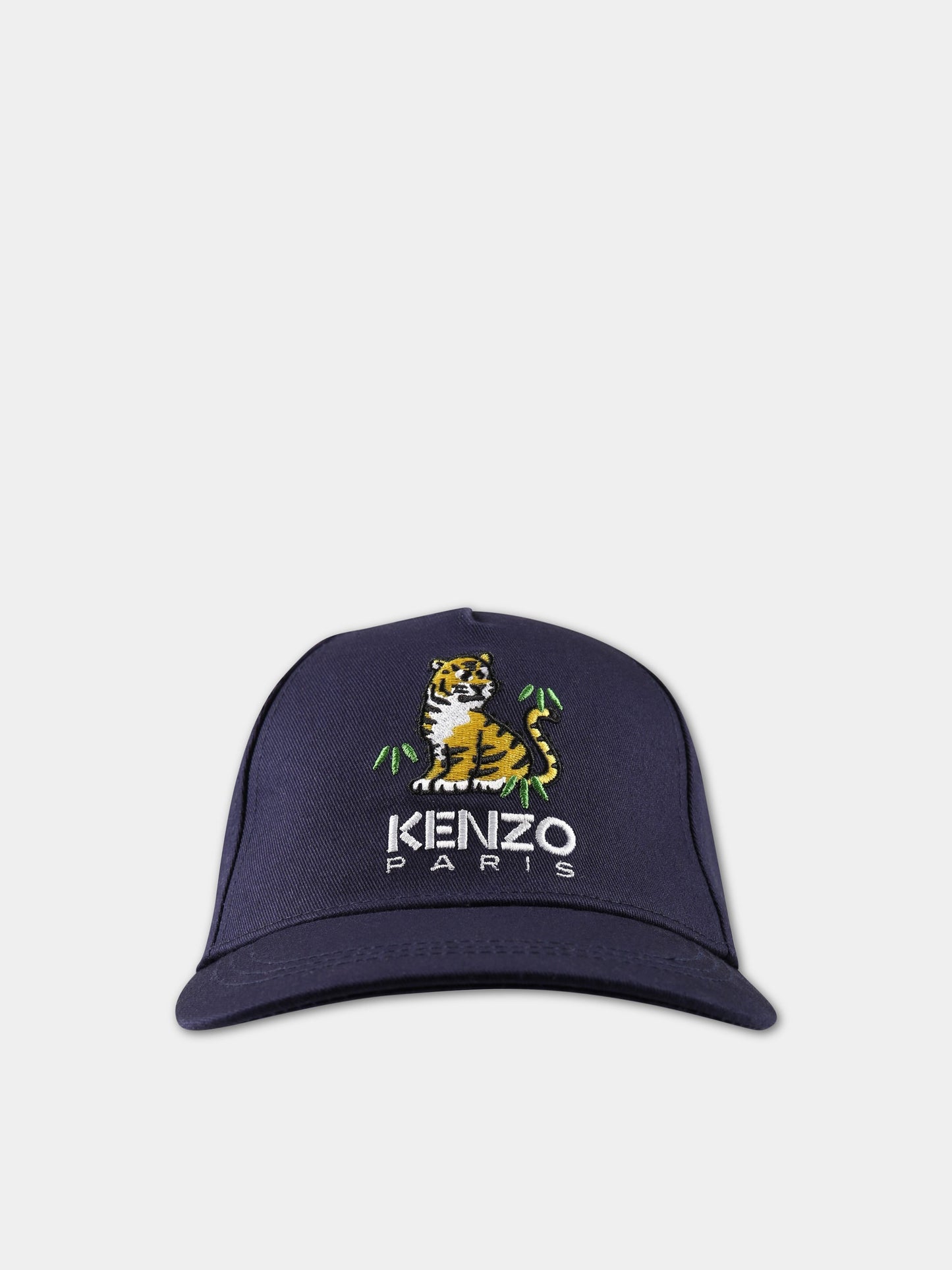 Cappello blu per bambino con tigre e logo,Kenzo Kids,K51028 857